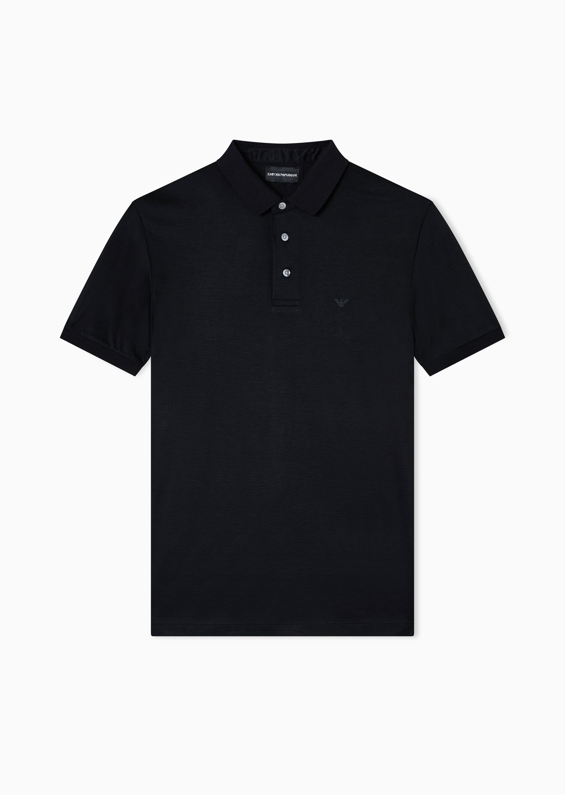 Emporio Armani 男士凉爽莱赛尔合身短袖翻领多色Polo衫