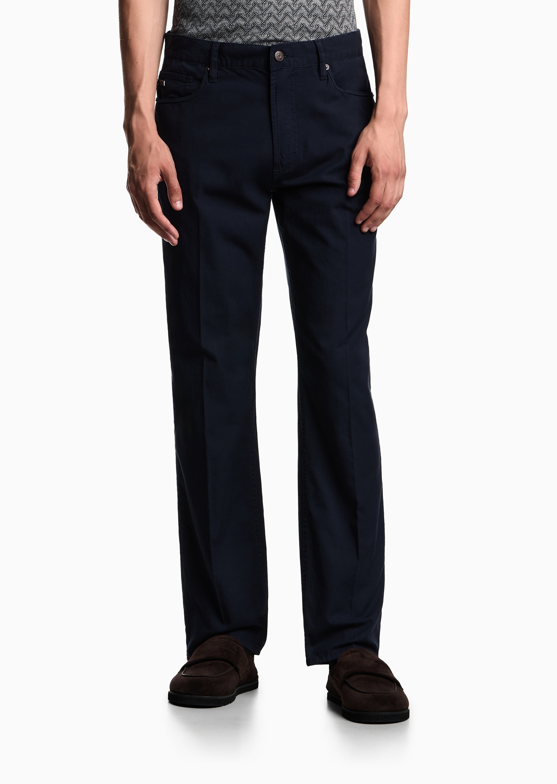 Emporio Armani 男士合身直筒中腰复古纯棉牛仔裤