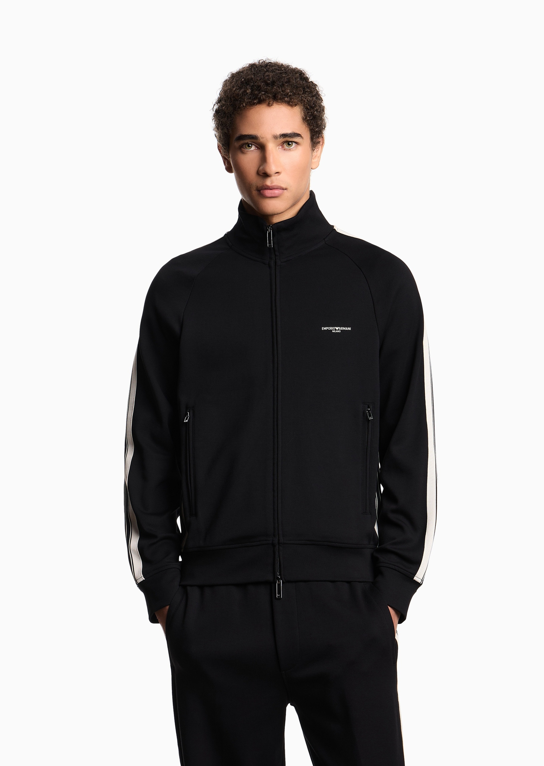 Emporio Armani 男女同款拉链开衫立领卫衣夹克外套