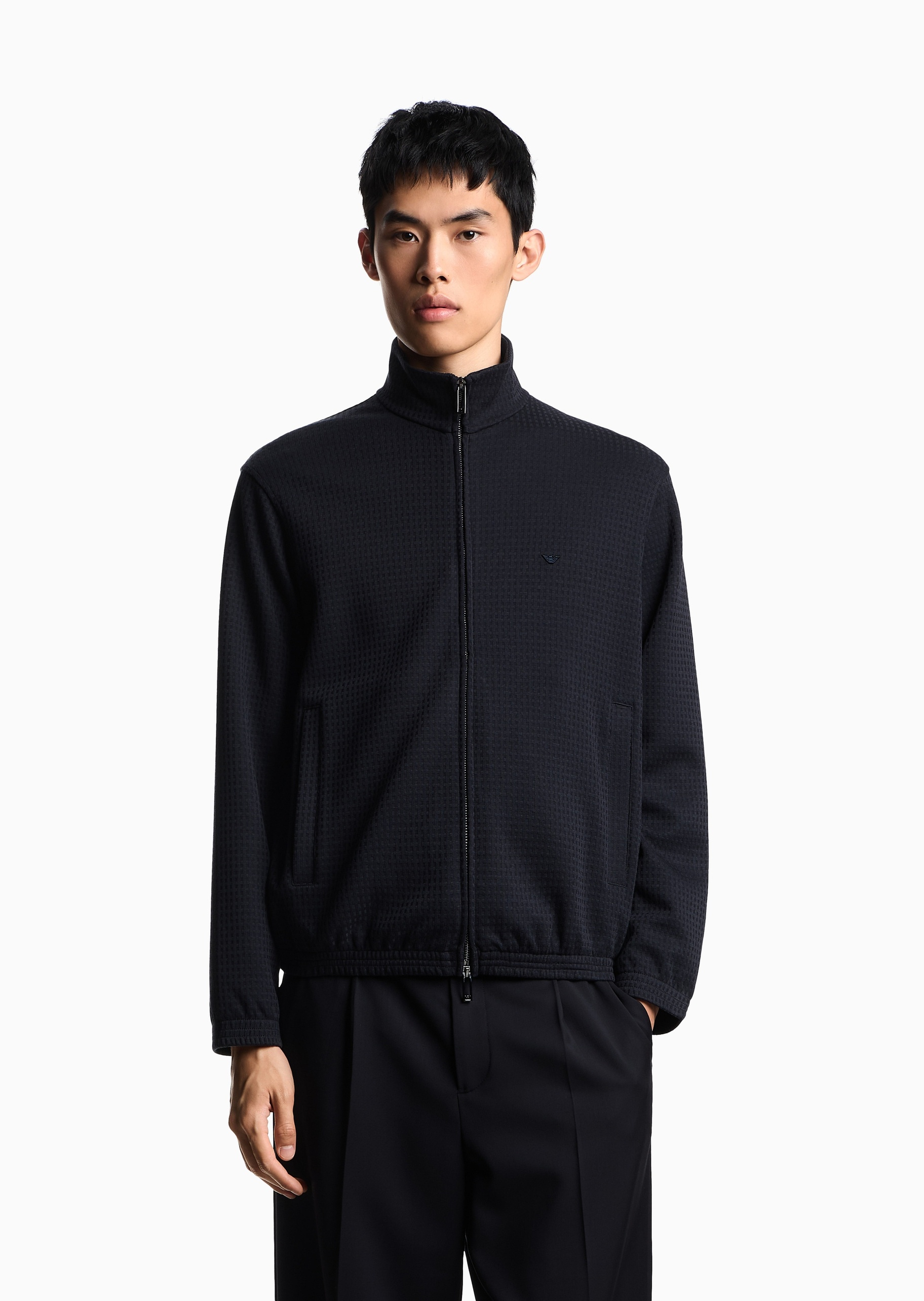 Emporio Armani 男女同款提花拉链开衫卫衣夹克外套