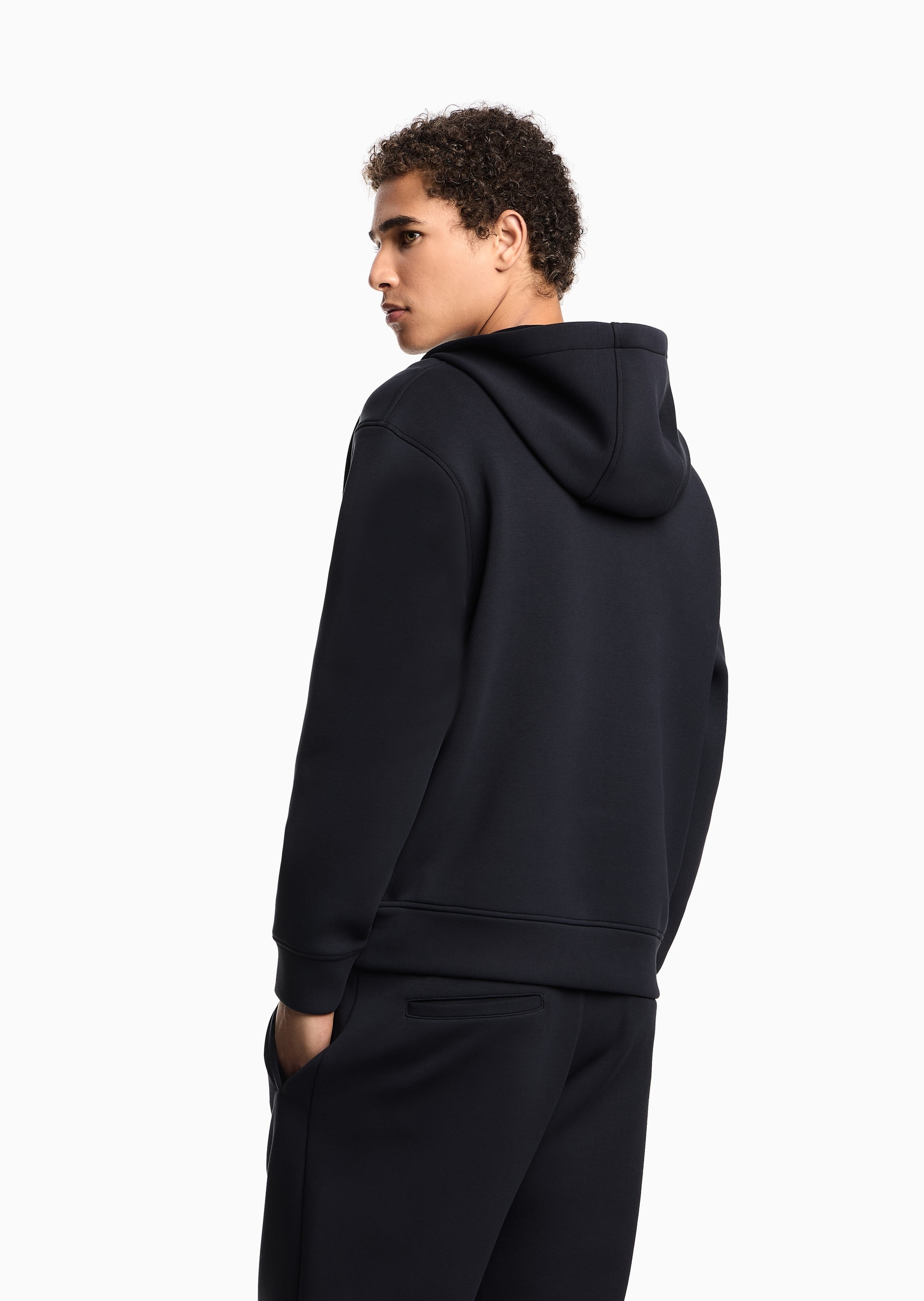 Emporio Armani 男女同款加绒连帽拉链卫衣夹克外套