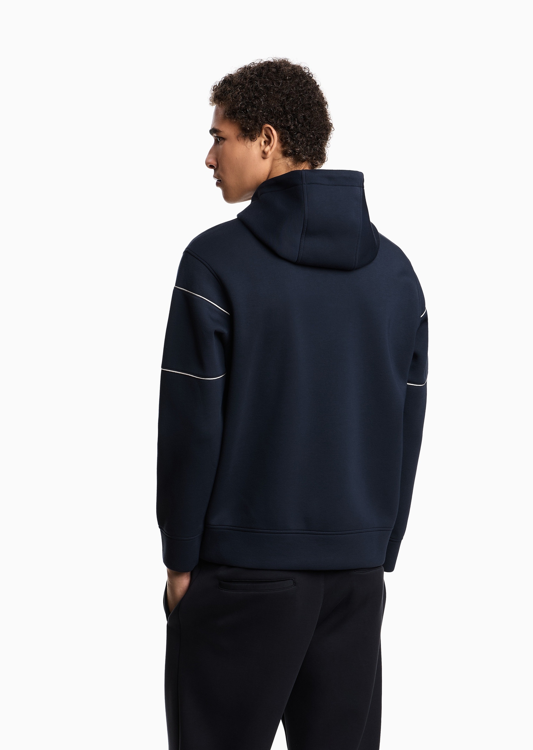 Emporio Armani 男女同款莫代尔运动休闲套头连帽卫衣