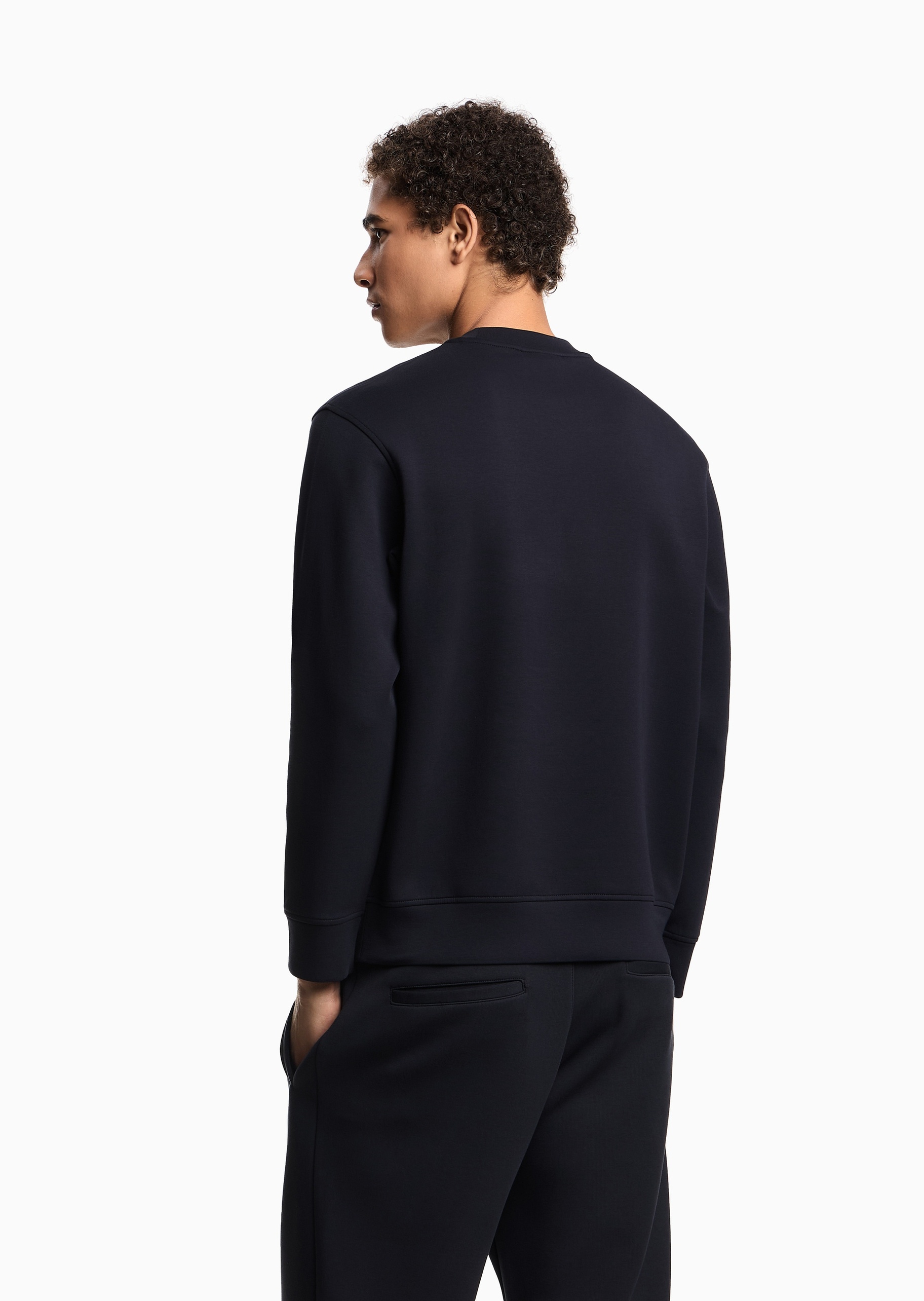 Emporio Armani 男士套头圆领宽松落肩休闲重磅卫衣