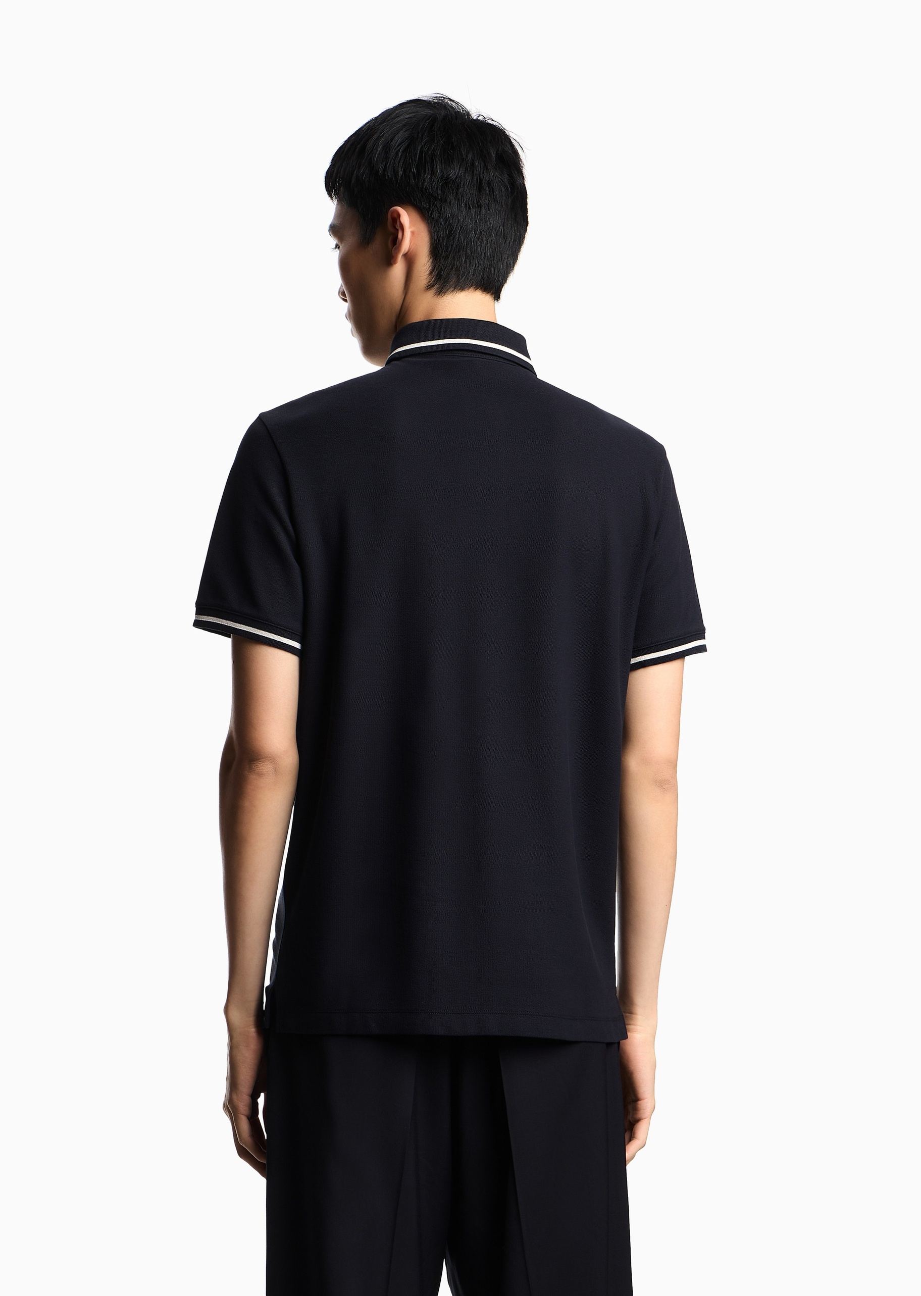 Emporio Armani 男士珠地纯棉短袖翻领Polo衫