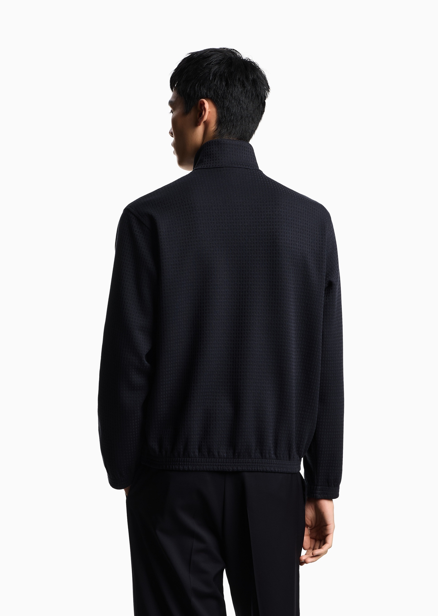 Emporio Armani 男女同款提花拉链开衫卫衣夹克外套