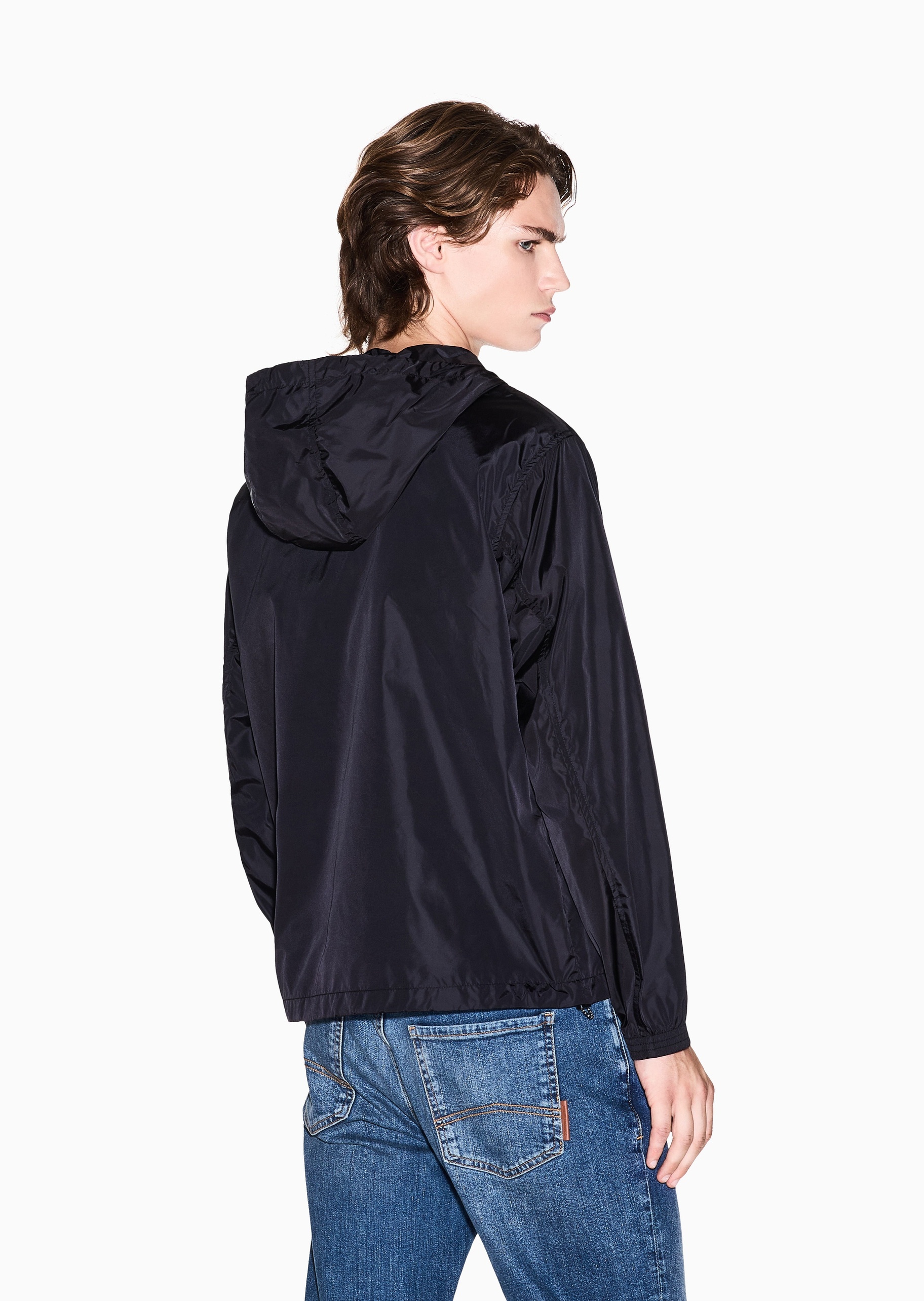 ARMANI EXCHANGE 男士连帽短款户外运动休闲飞行员夹克外套