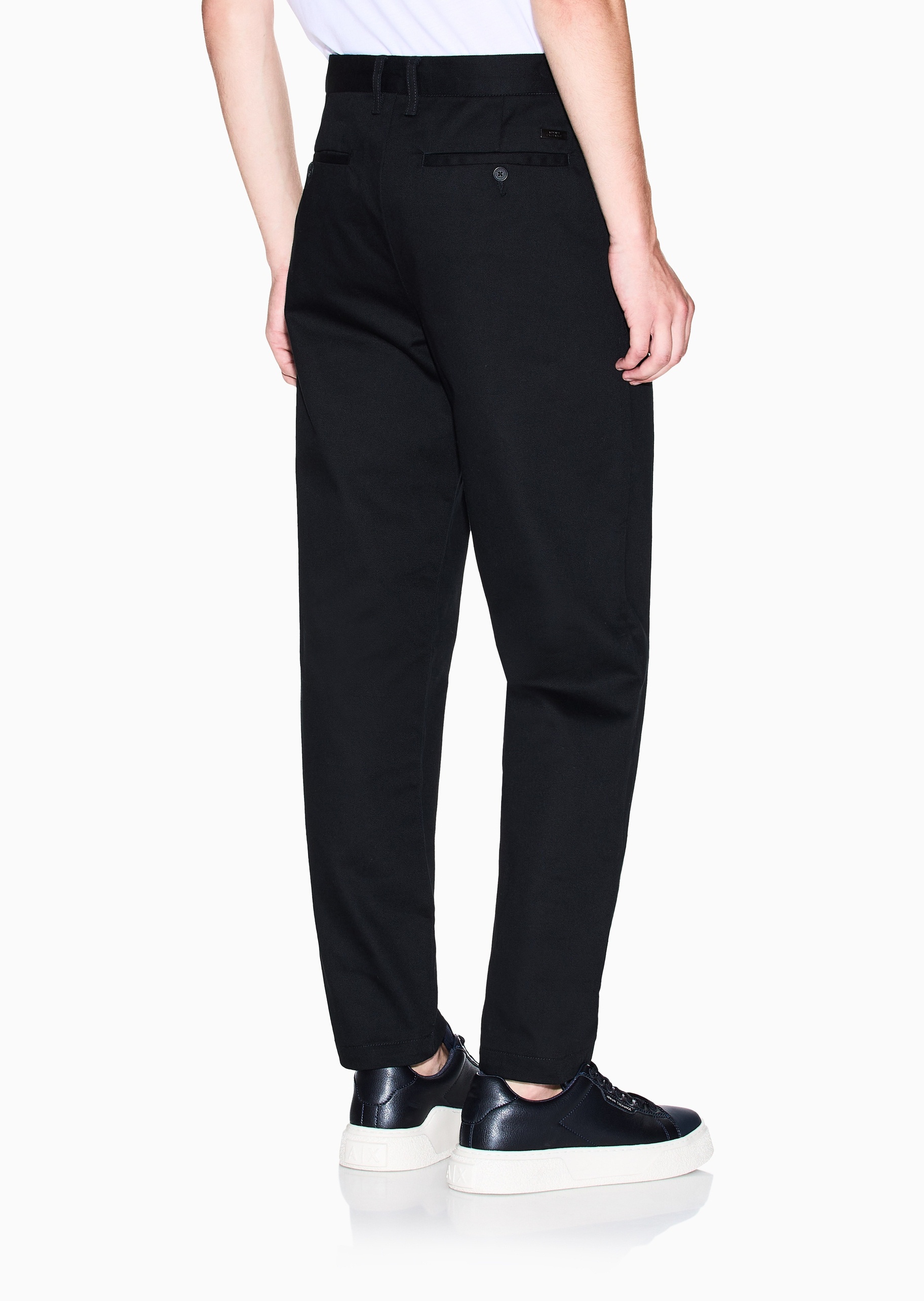 ARMANI EXCHANGE 男士纯棉宽松长款直筒纯色休闲裤