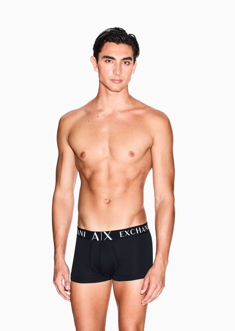 ARMANI EXCHANGE 男士纯棉弹力合身松紧腰平角撞色腰边内裤