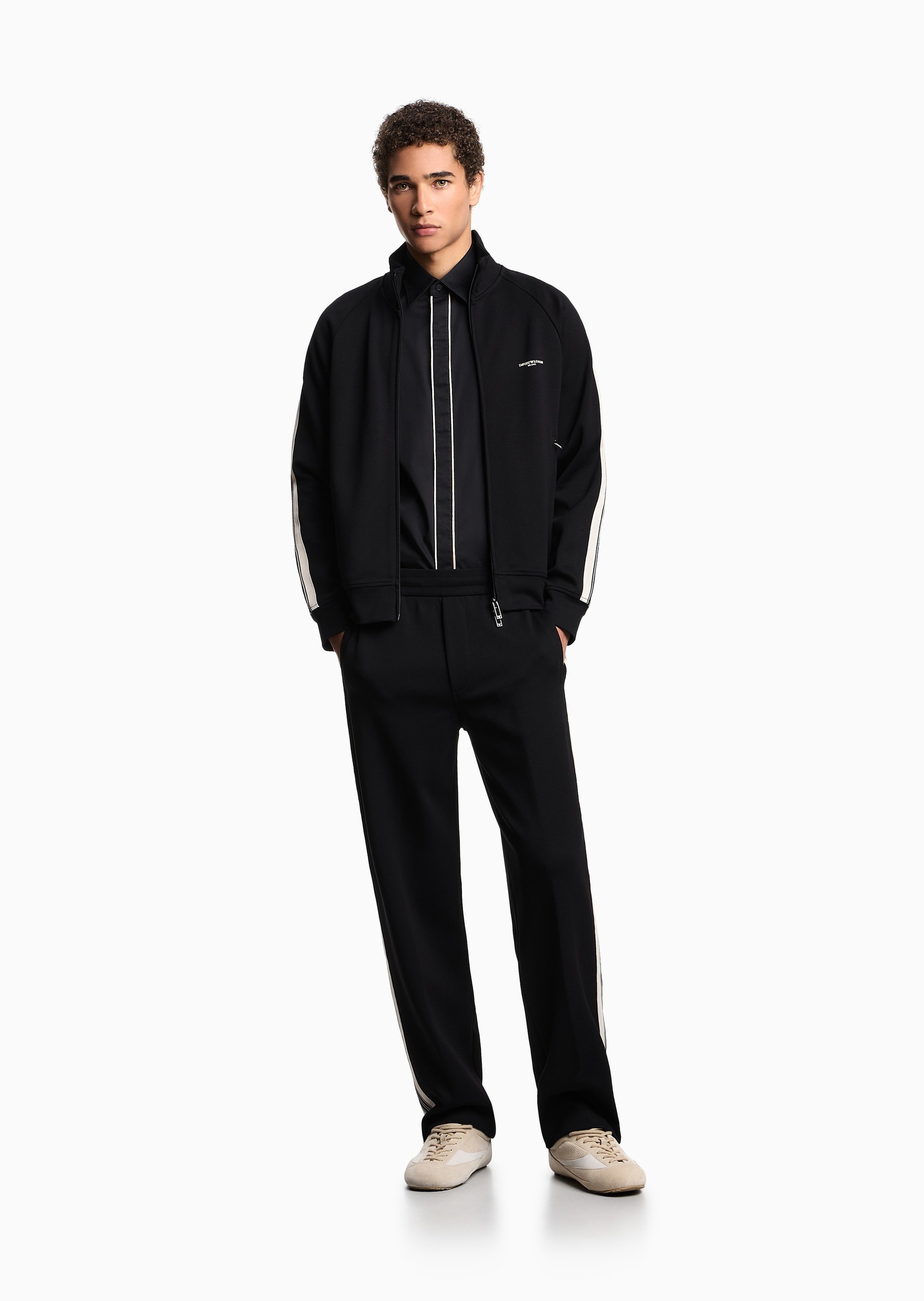 Emporio Armani 男女同款拉链开衫立领卫衣夹克外套