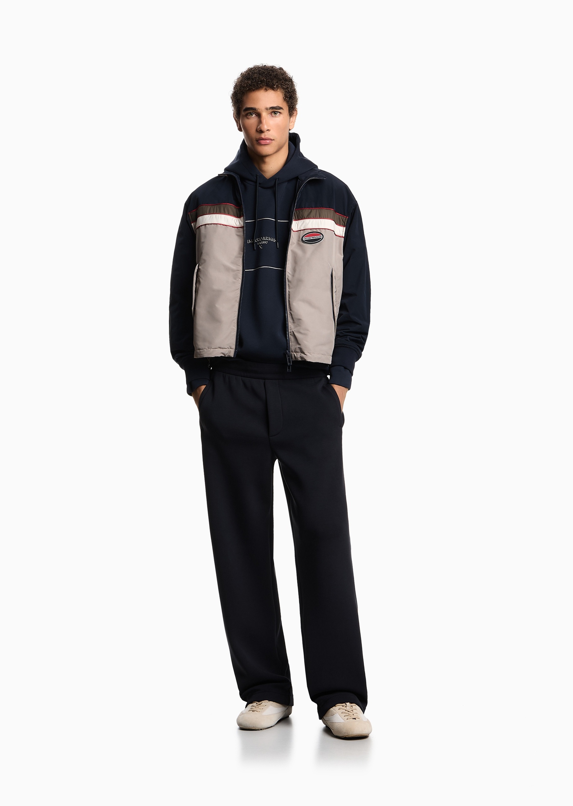 Emporio Armani 男女同款莫代尔运动休闲套头连帽卫衣