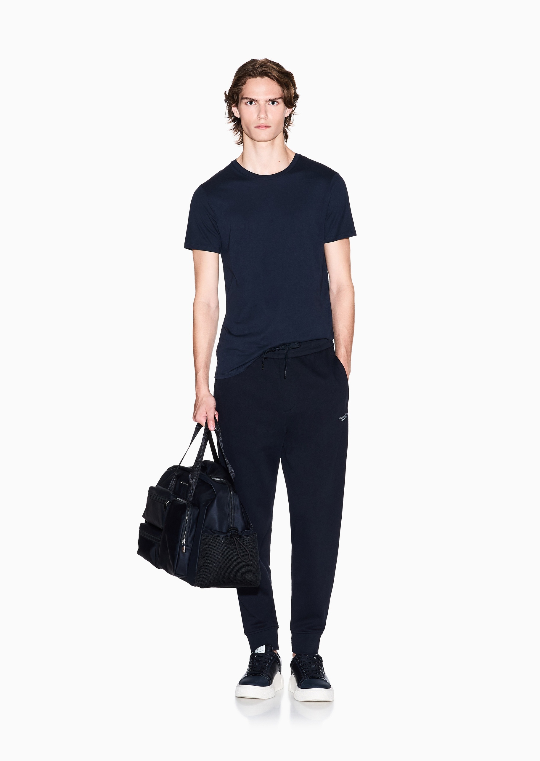ARMANI EXCHANGE 男士纯棉宽松重磅休闲运动卫裤长裤