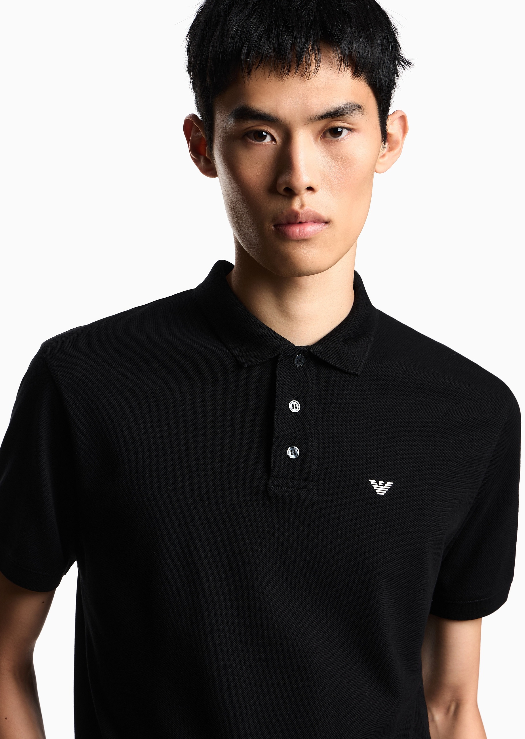 Emporio Armani 男士纯棉合身短袖翻领多色Polo衫