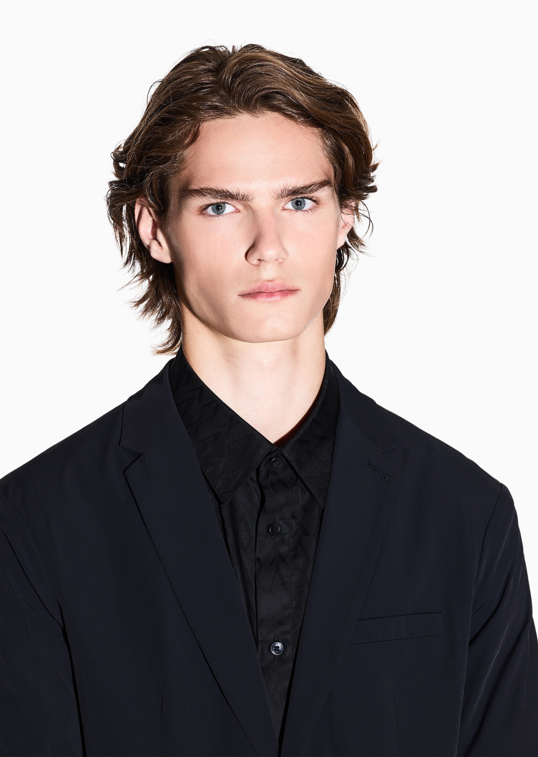 ARMANI EXCHANGE 男士合身长袖平驳领休闲商务西装外套