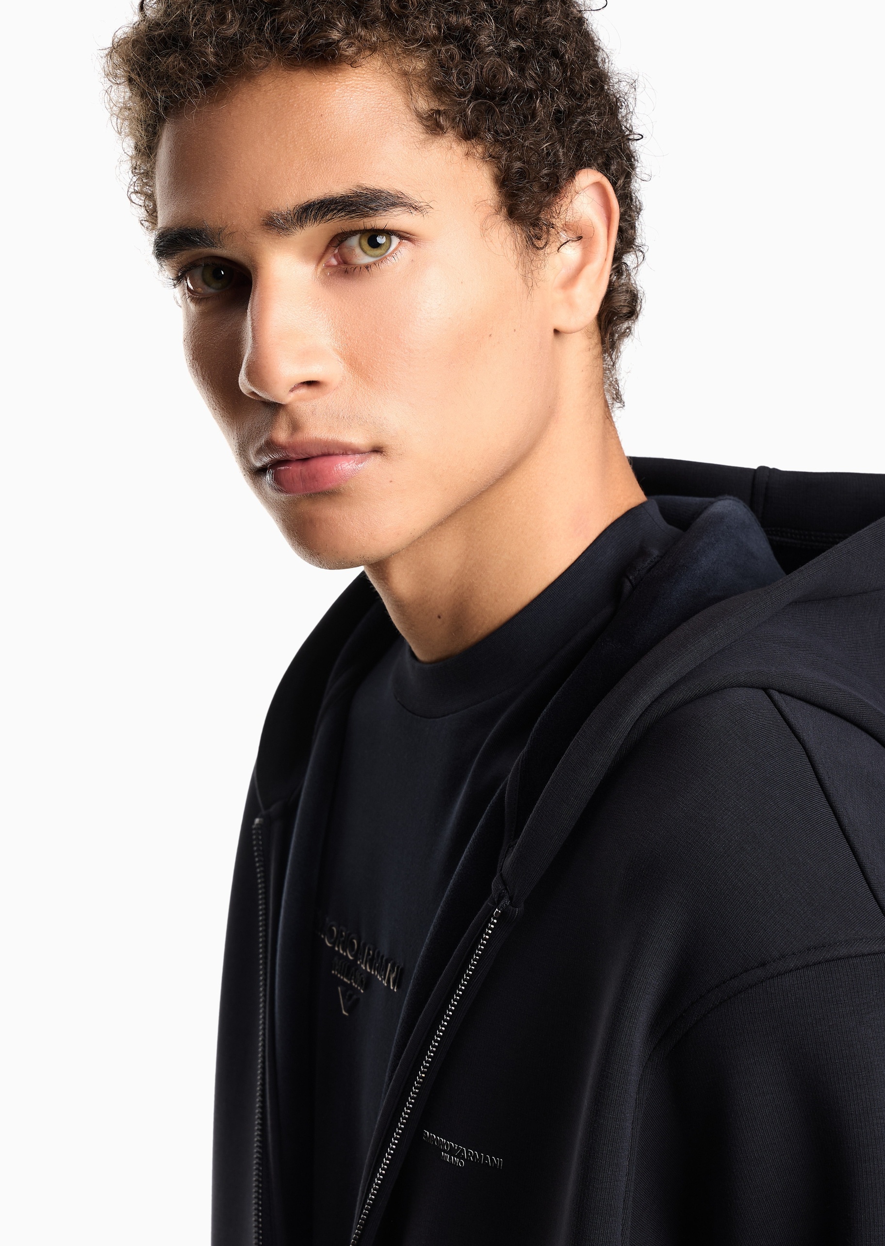 Emporio Armani 男女同款加绒连帽拉链卫衣夹克外套