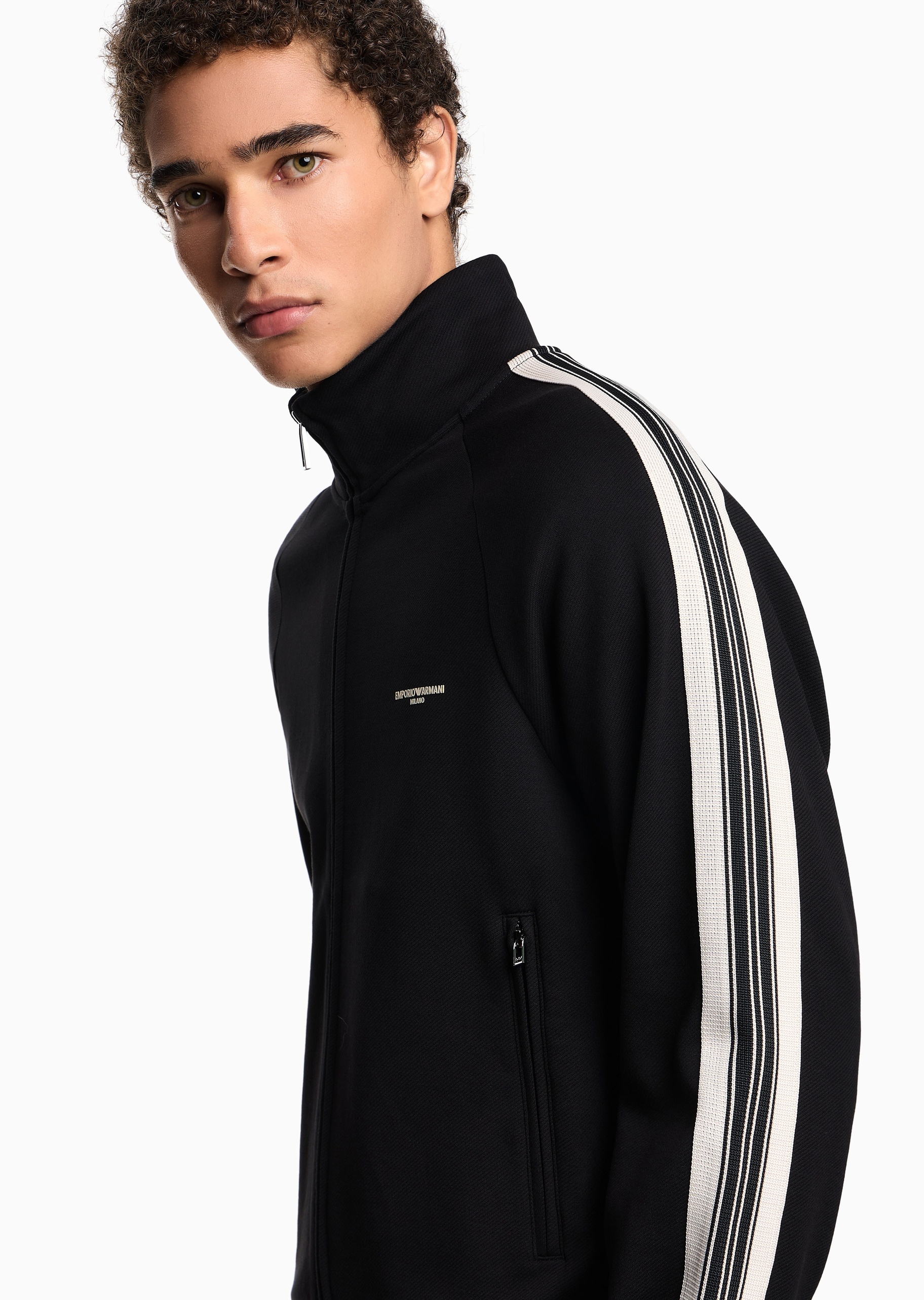 Emporio Armani 男女同款拉链开衫立领卫衣夹克外套