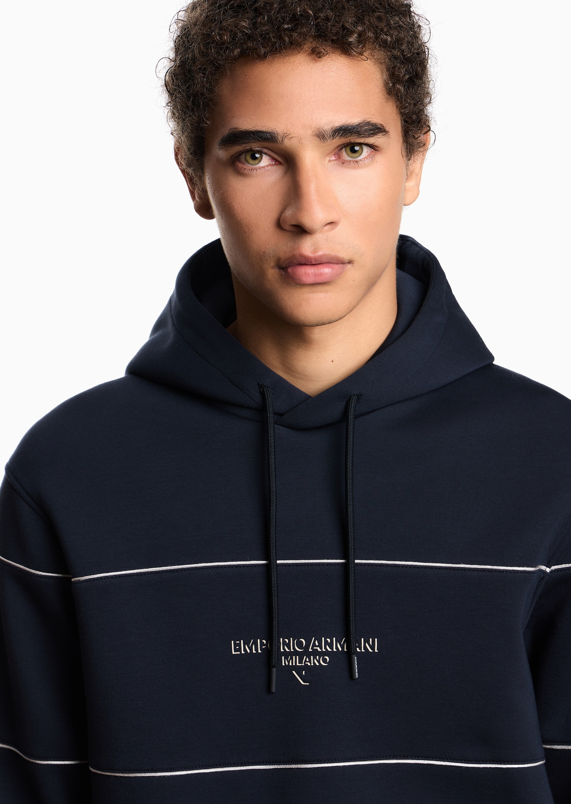 Emporio Armani 男女同款莫代尔运动休闲套头连帽卫衣