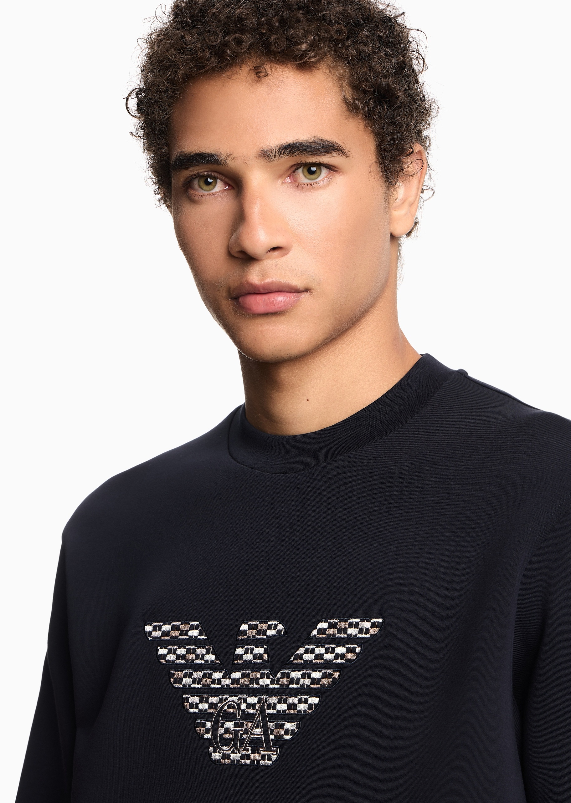 Emporio Armani 男士套头圆领宽松落肩休闲重磅卫衣