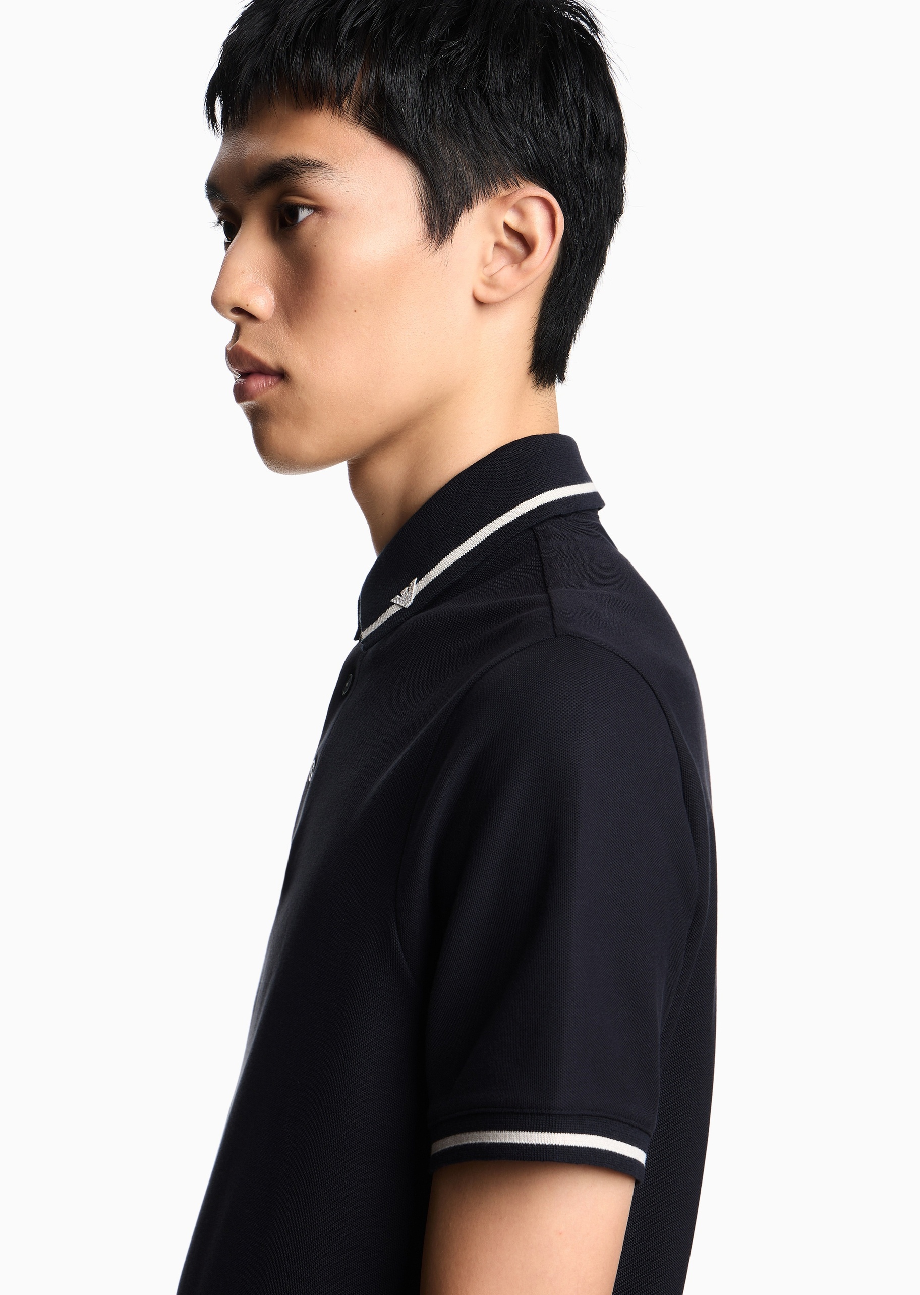 Emporio Armani 男士珠地纯棉短袖翻领Polo衫