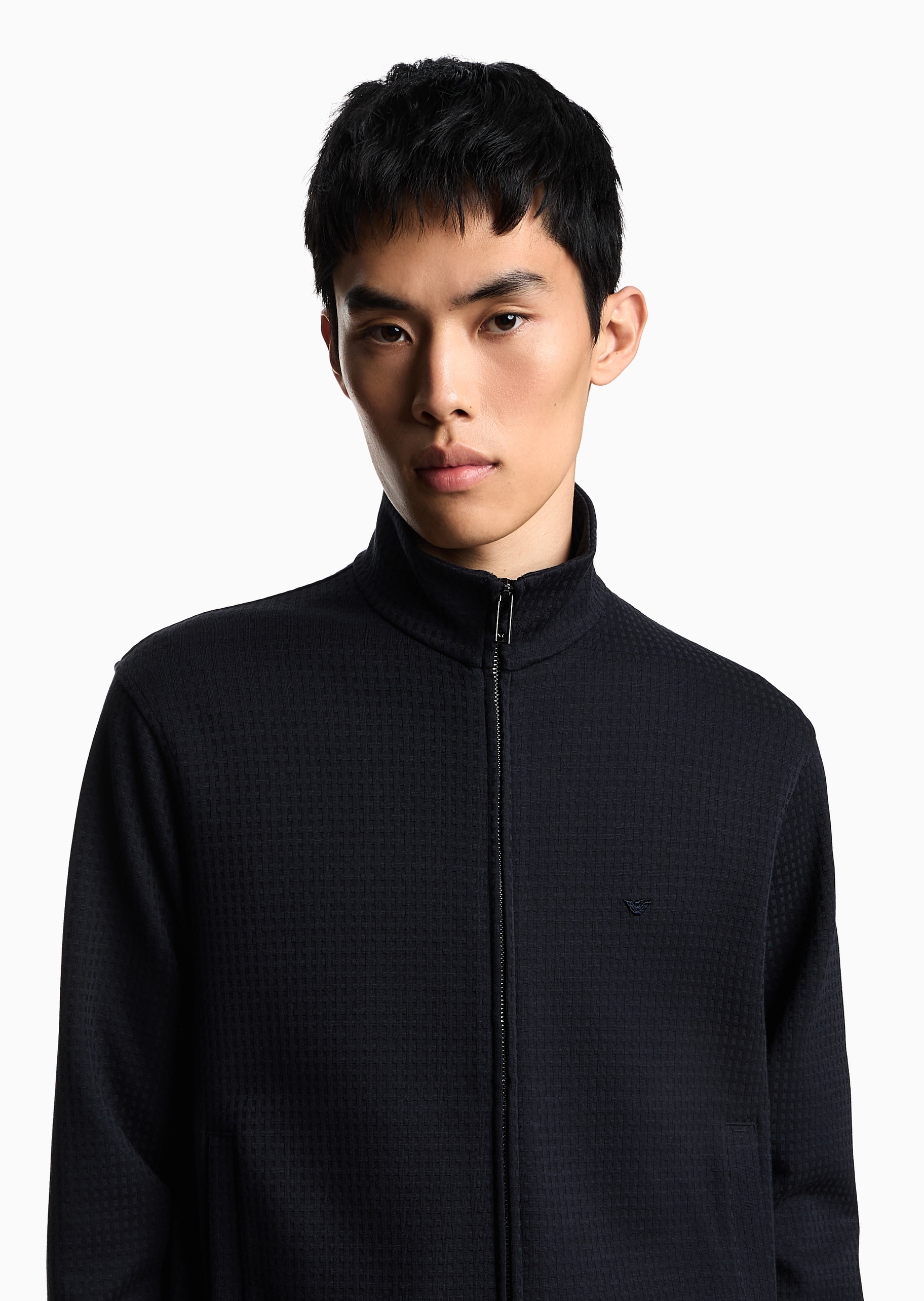 Emporio Armani 男女同款提花拉链开衫卫衣夹克外套