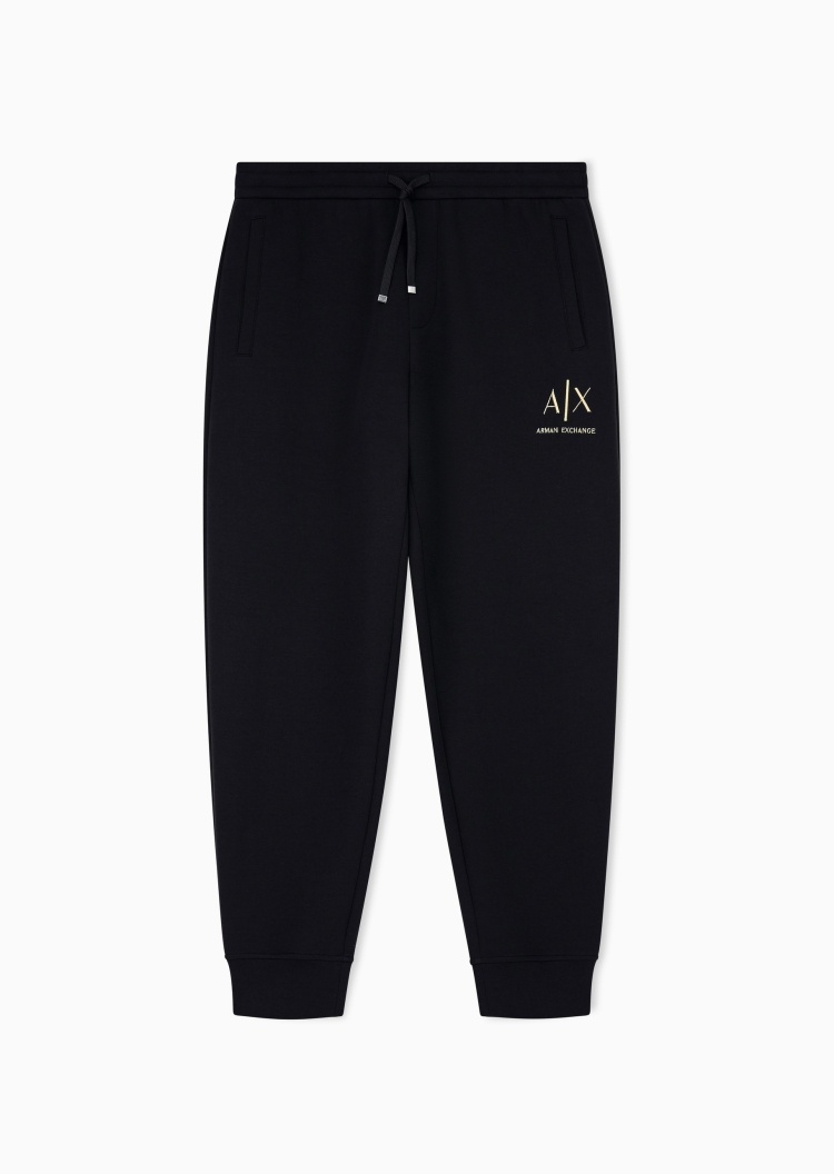 ARMANI EXCHANGE 男士微弹合身长款锥形束脚撞色刺绣卫裤