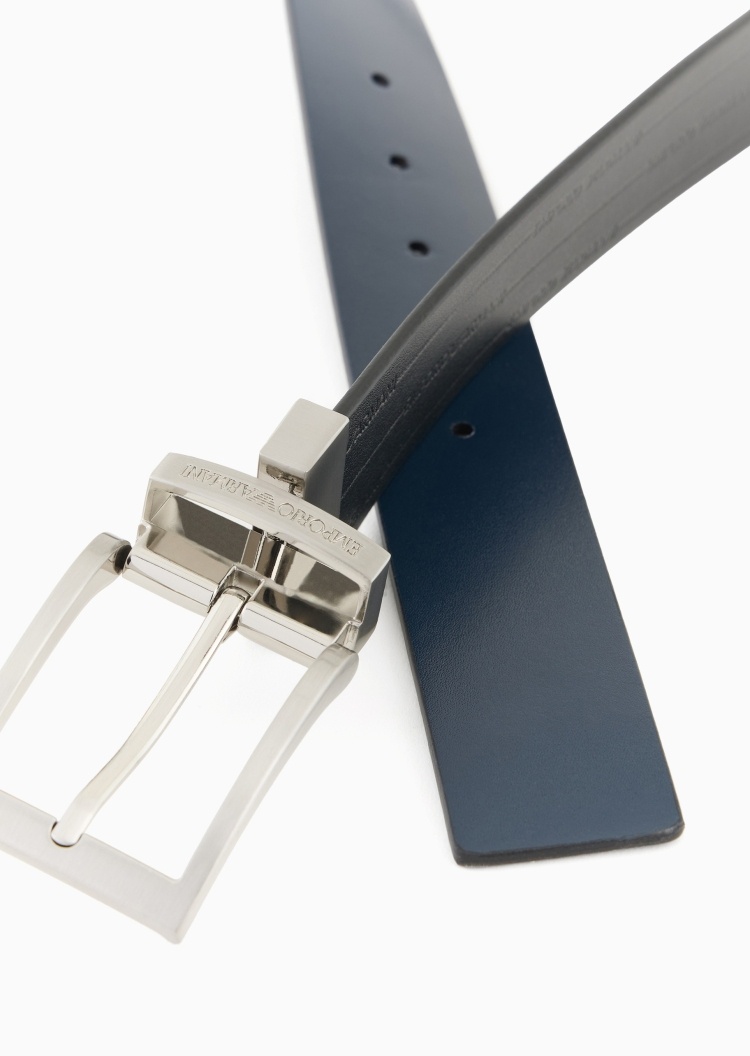 Emporio Armani 男士双面Logo压花商务通勤针扣腰带礼物