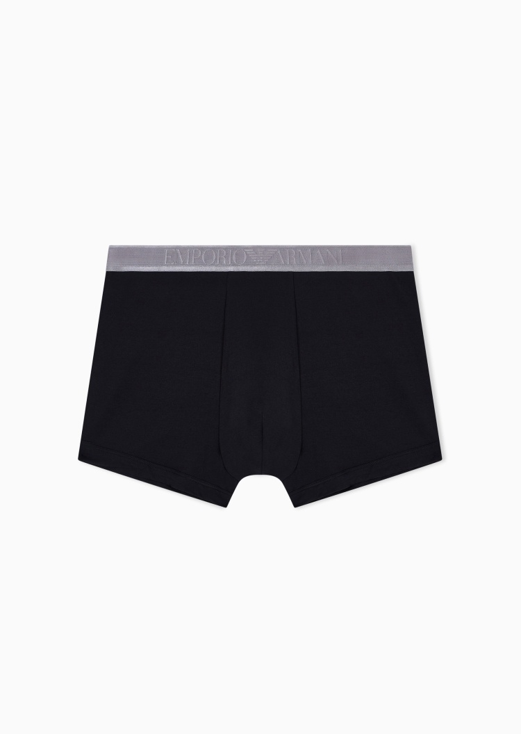 Emporio Armani 男士莫代尔弹力平角LOGO腰边内裤