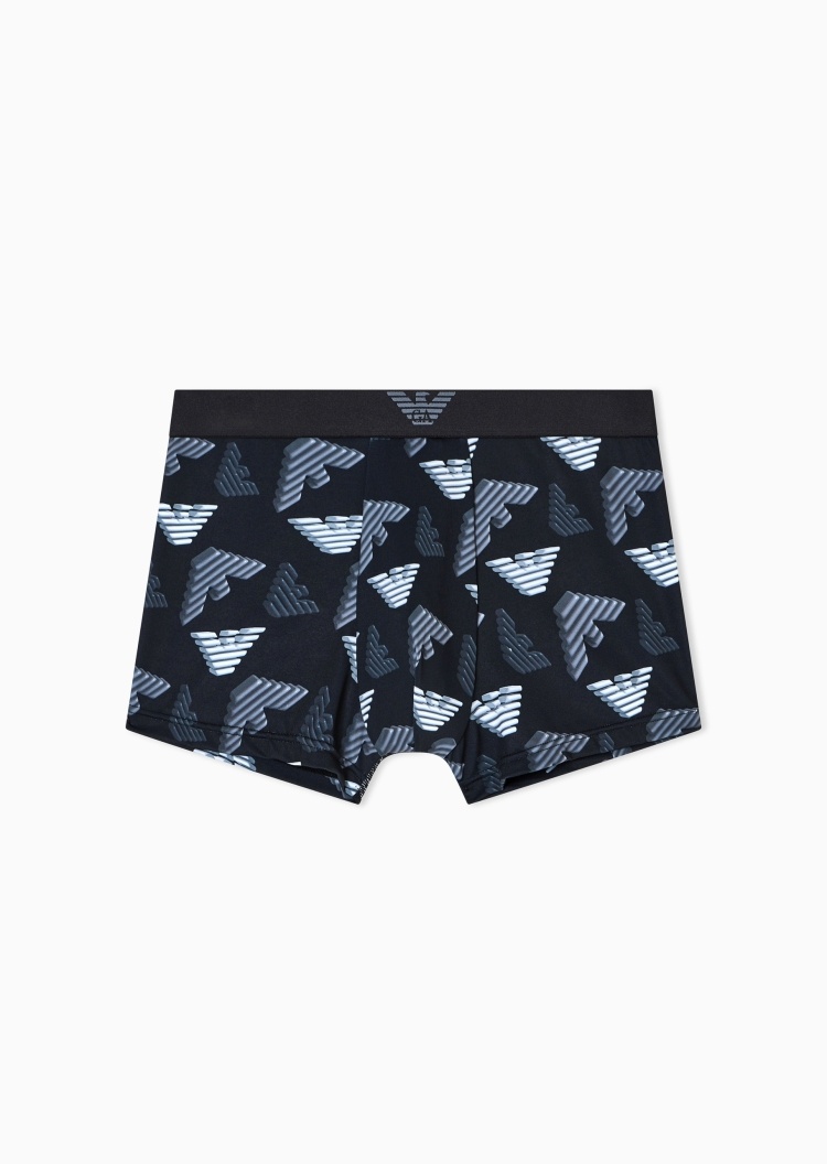 Emporio Armani 男士弹力平角满印鹰标时尚潮流内裤