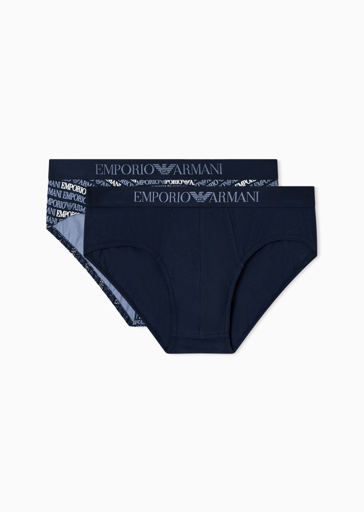 Emporio Armani 男士纯棉弹力三角两条装内裤套装