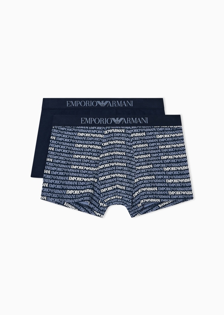 Emporio Armani 男士纯棉弹力平角两条装内裤套装