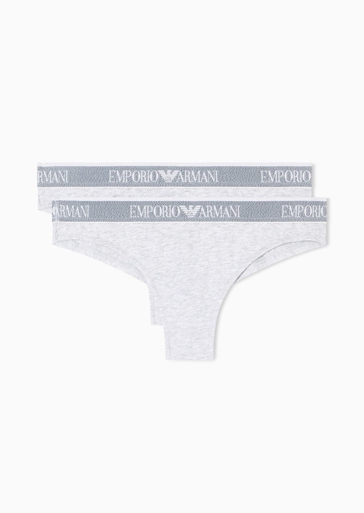 Emporio Armani 女士纯棉弹力T型三角两条装内裤套装