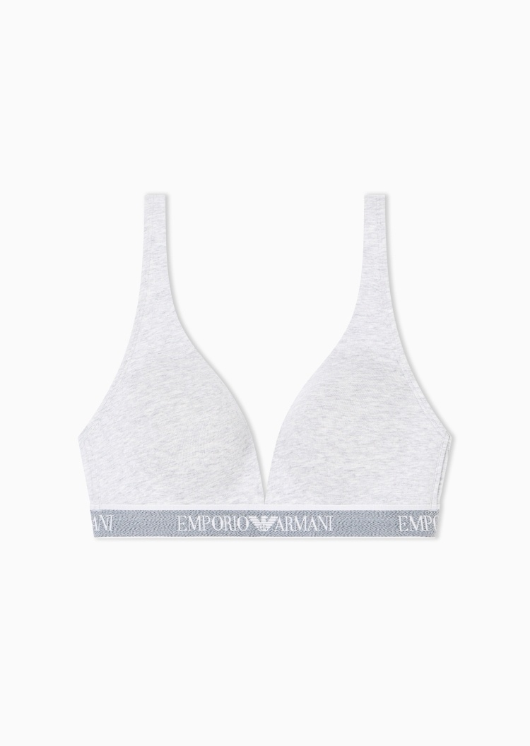 Emporio Armani 女士纯棉弹力三角杯可调节肩带文胸