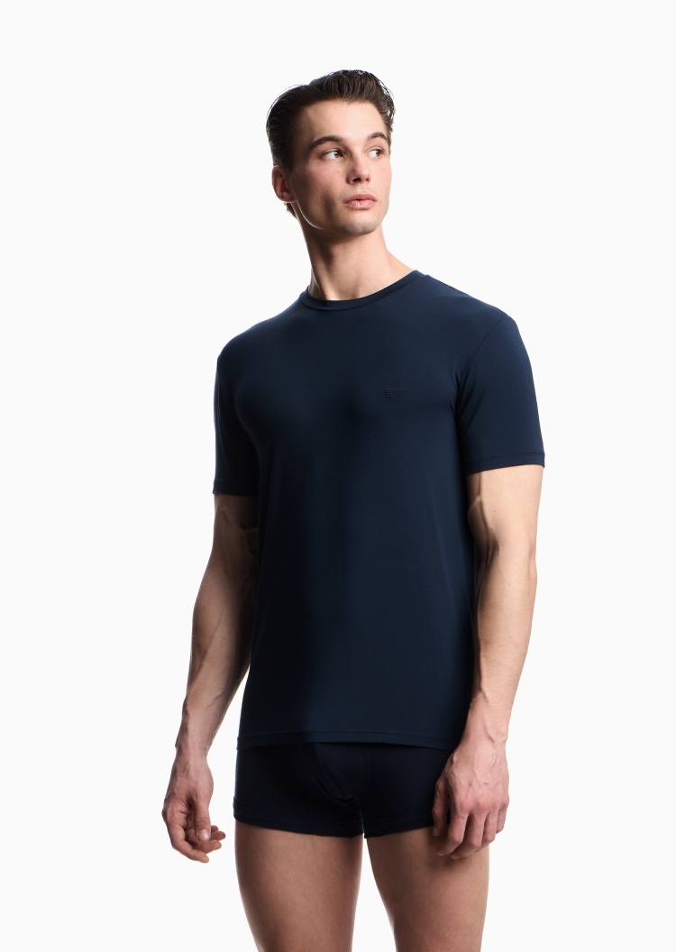 Emporio Armani 男士莫代尔弹力短袖圆领家居T恤
