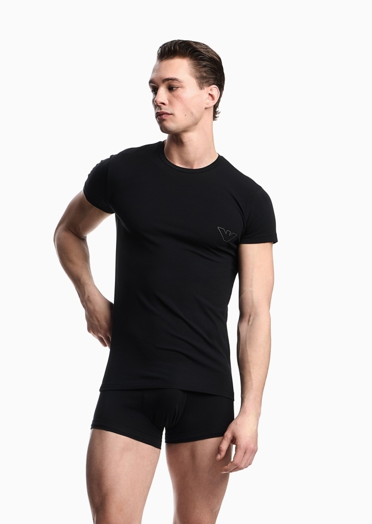 Emporio Armani 男士纯棉弹力短袖T恤平角内裤家居套装