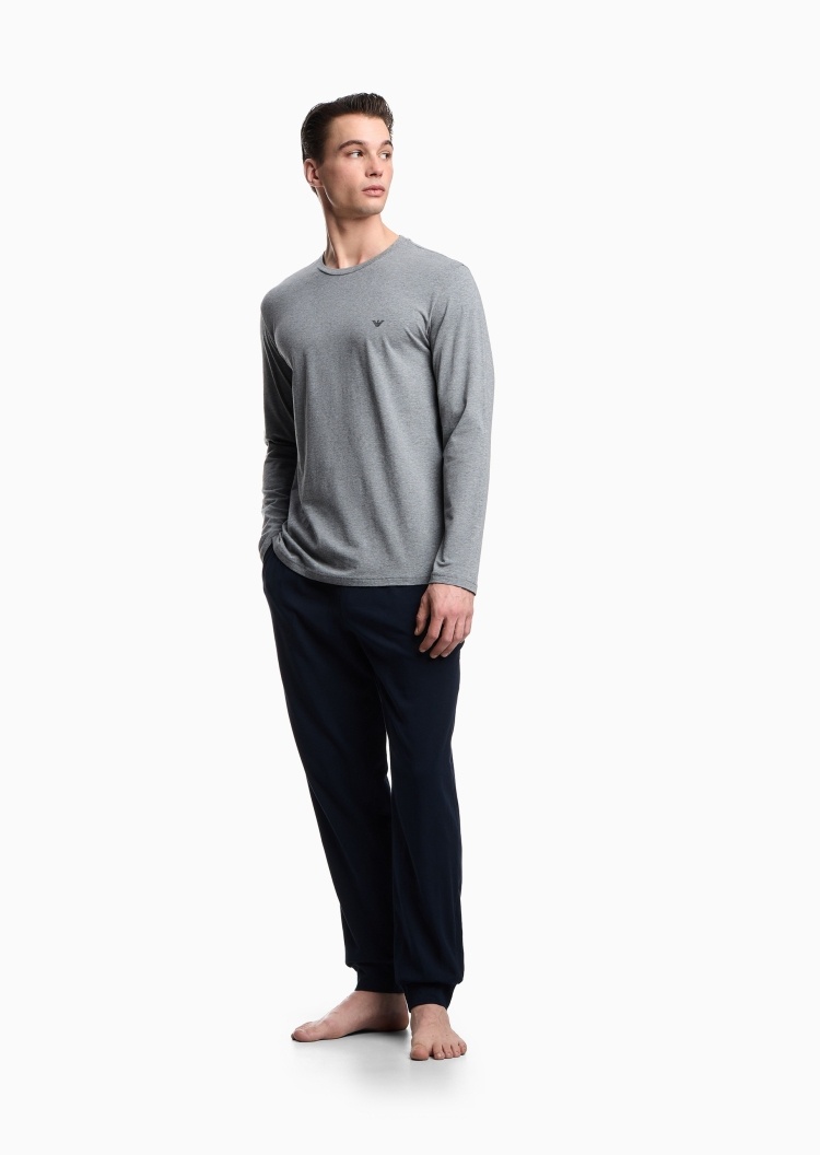 Emporio Armani 男士纯棉弹力长袖T恤长裤家居套装