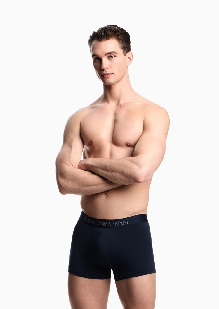 Emporio Armani 男士纯棉弹力平角两条装内裤套装