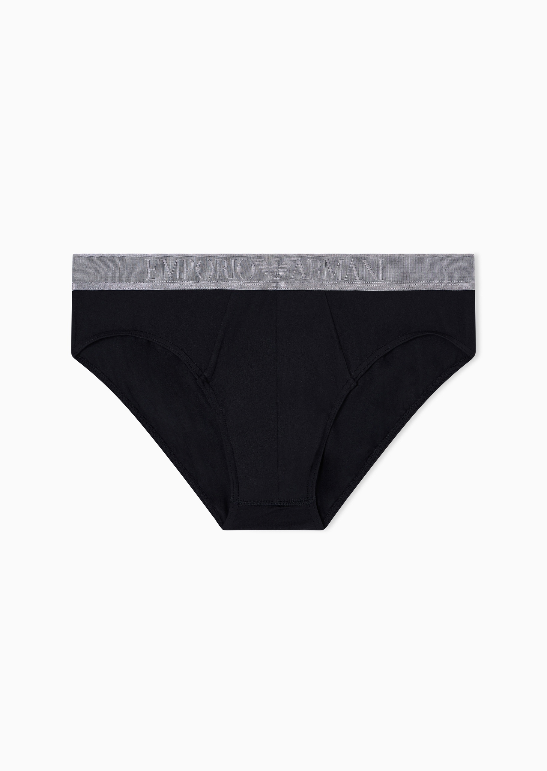 Emporio Armani 男士莫代尔弹力三角LOGO腰边内裤