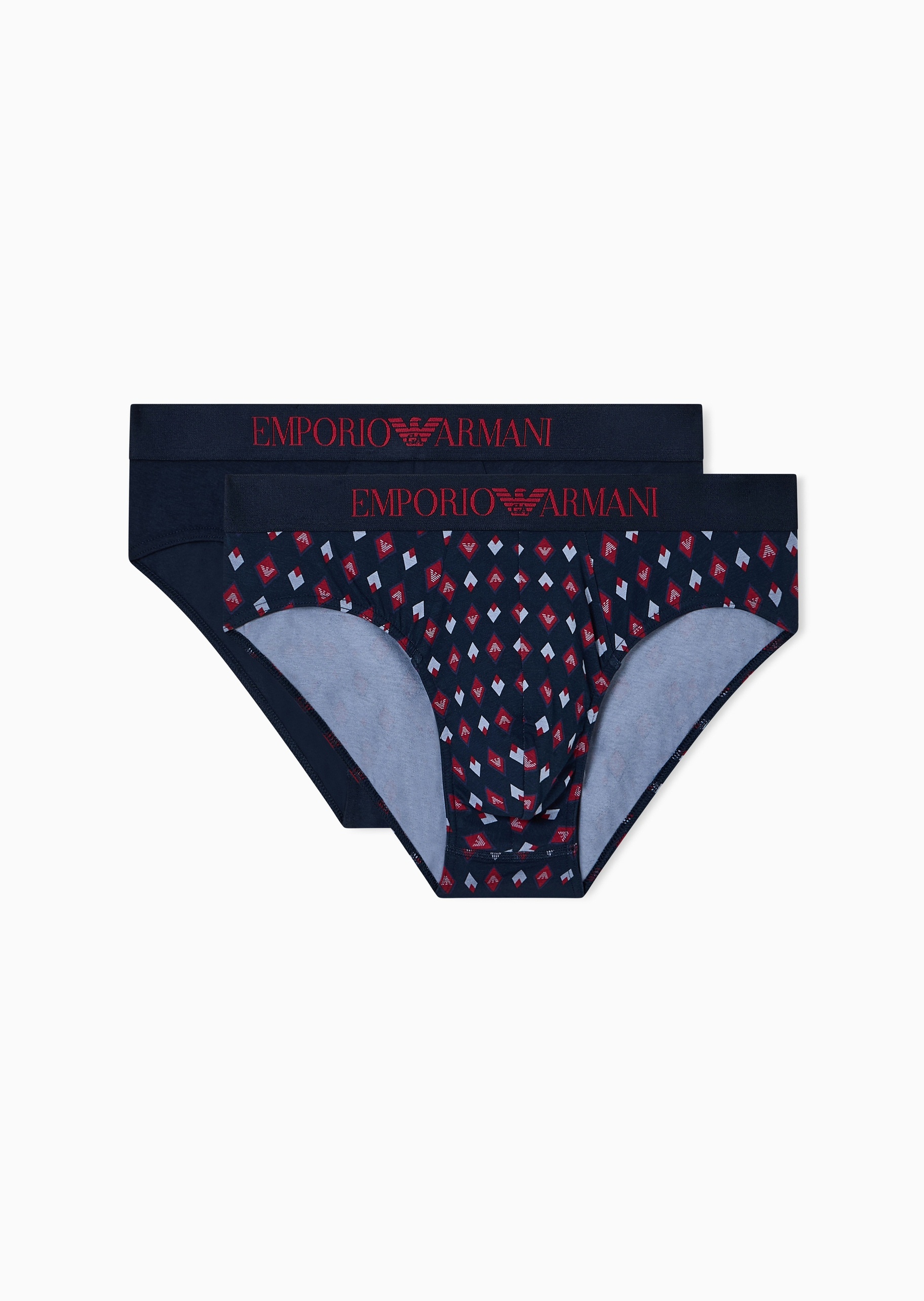 Emporio Armani 男士纯棉弹力三角两条装内裤套装
