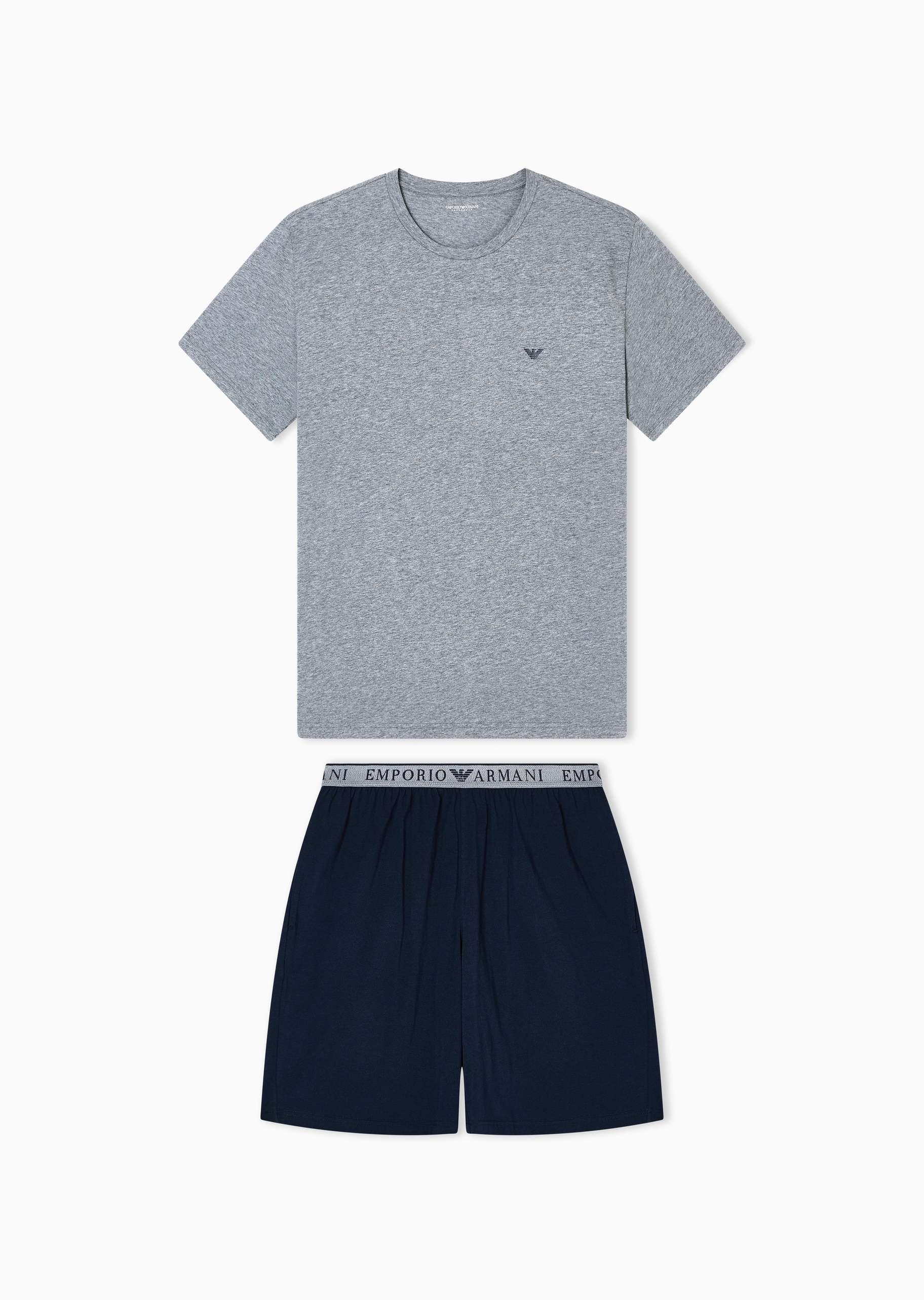 Emporio Armani 男士纯棉弹力短袖T恤短裤家居套装