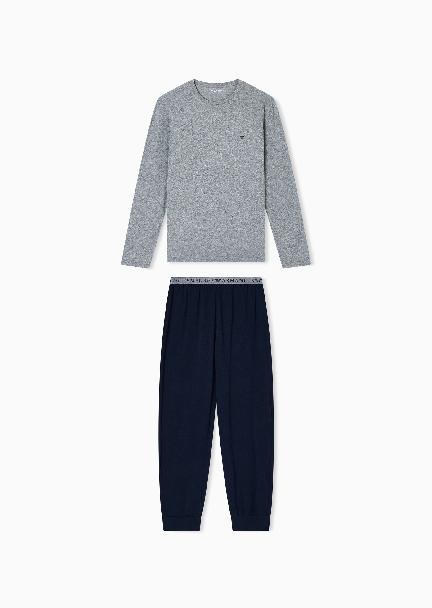 Emporio Armani 男士纯棉弹力长袖T恤长裤家居套装