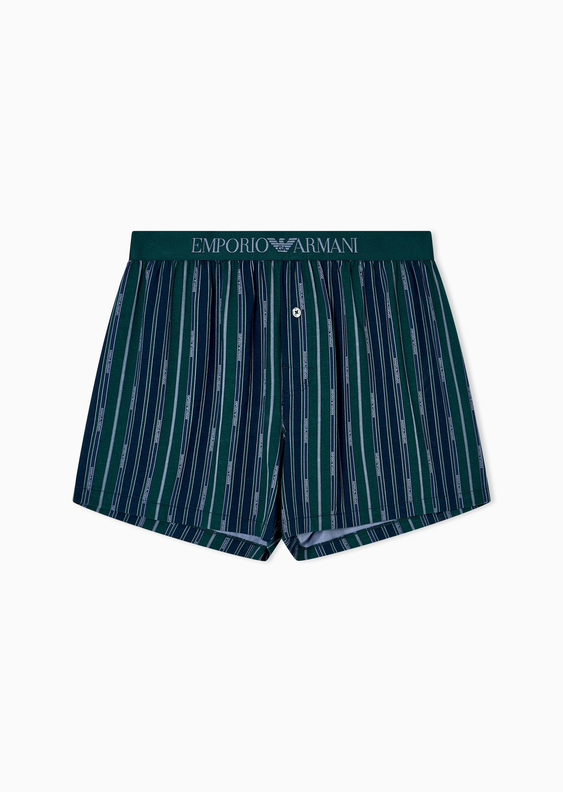 Emporio Armani 男士纯棉弹力平角满印时尚家居内裤