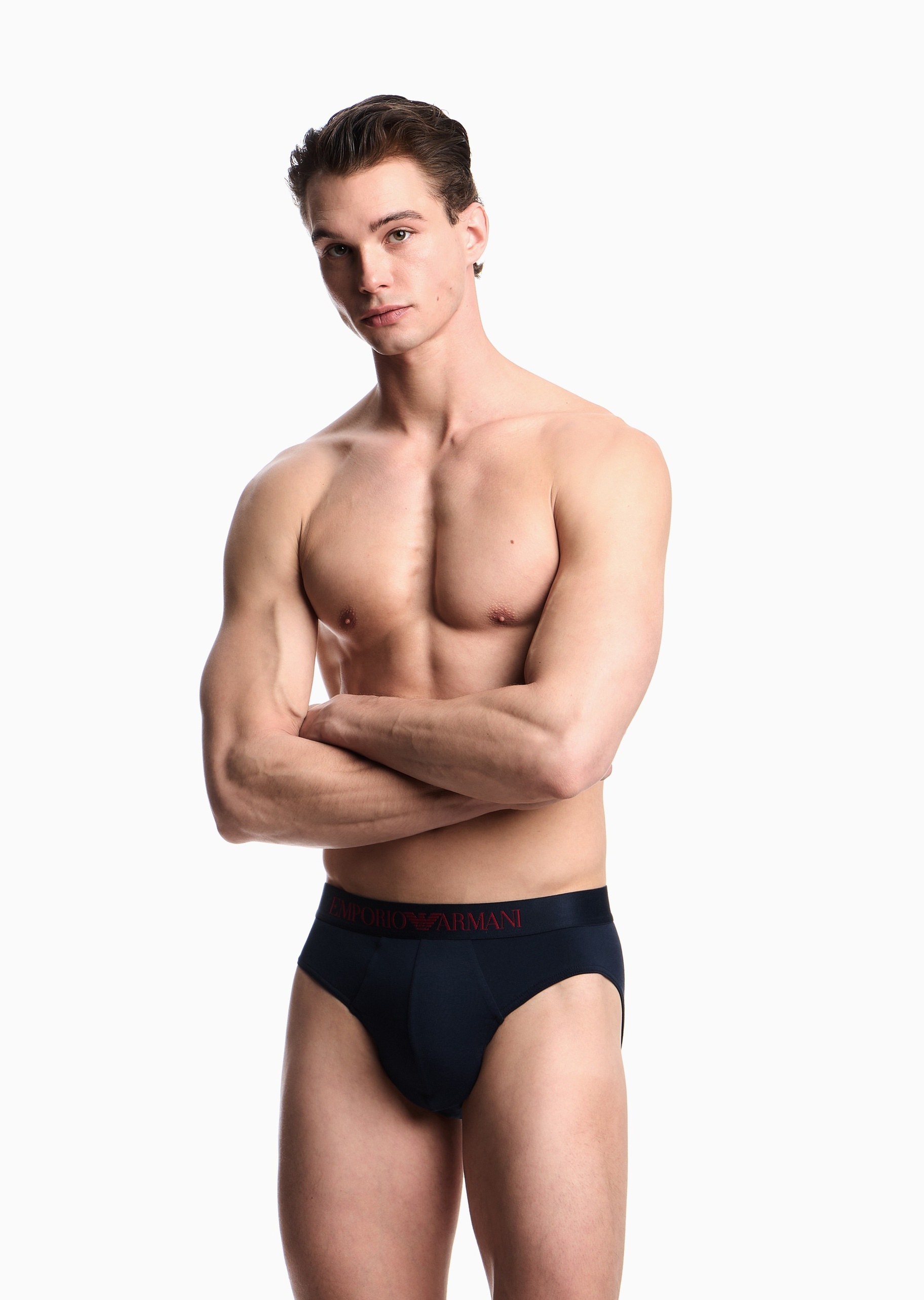 Emporio Armani 男士纯棉弹力三角两条装内裤套装