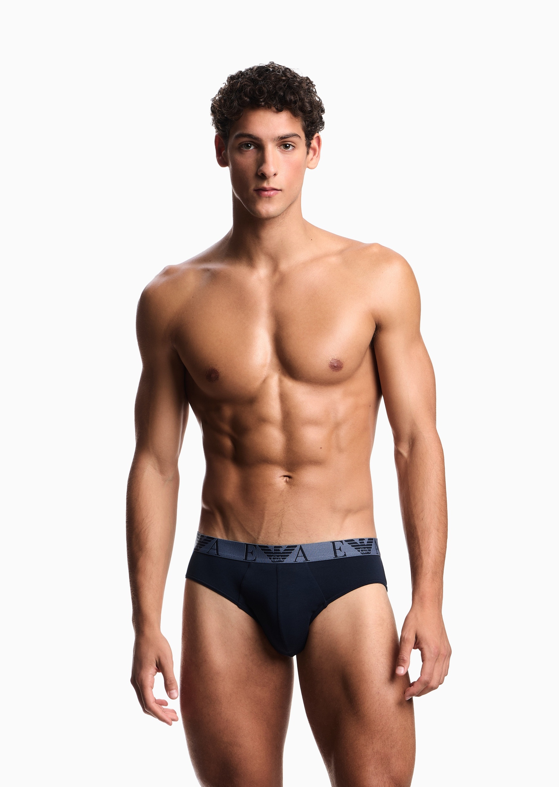Emporio Armani 男士纯棉弹力三角三条装内裤套装