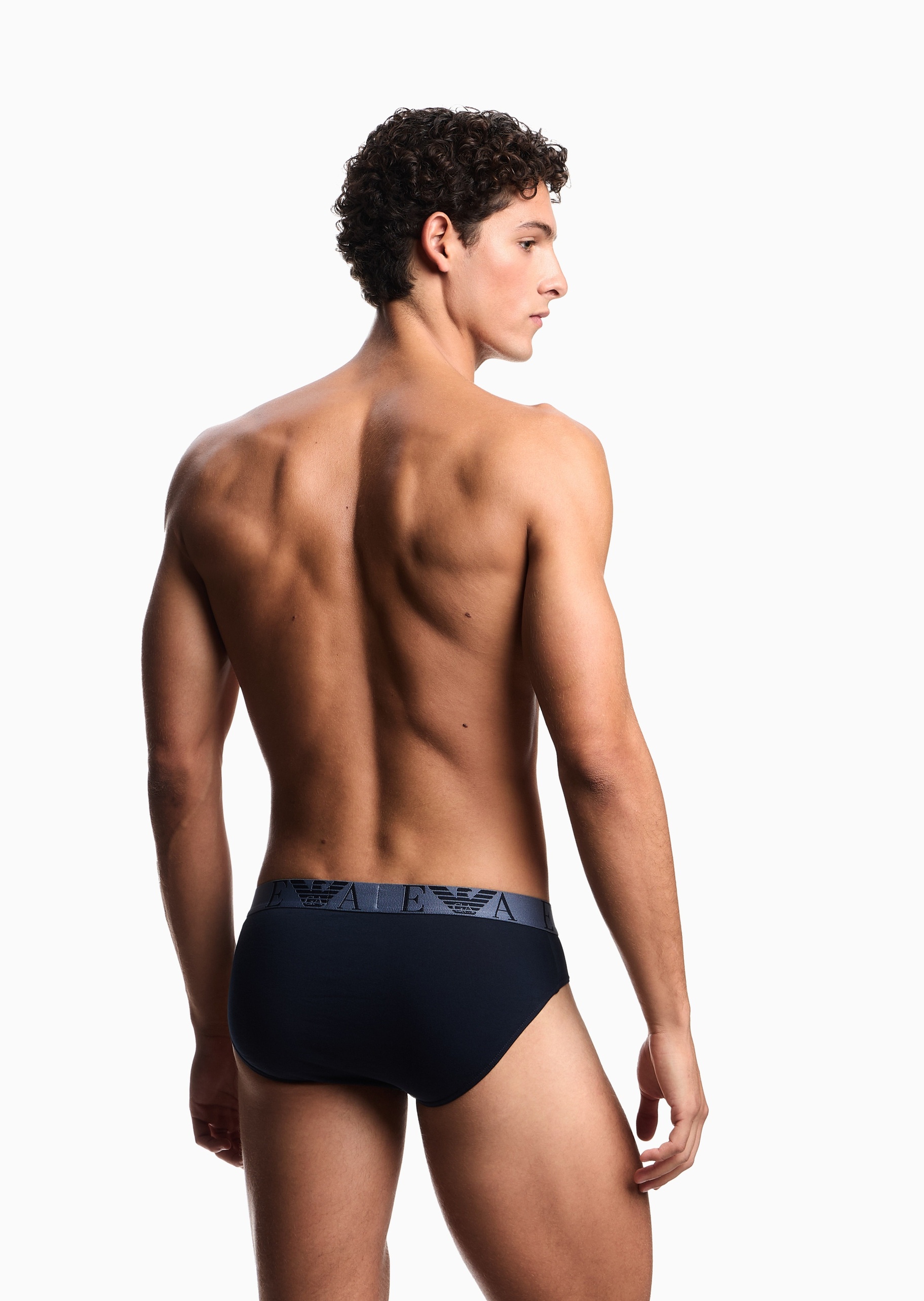 Emporio Armani 男士纯棉弹力三角三条装内裤套装