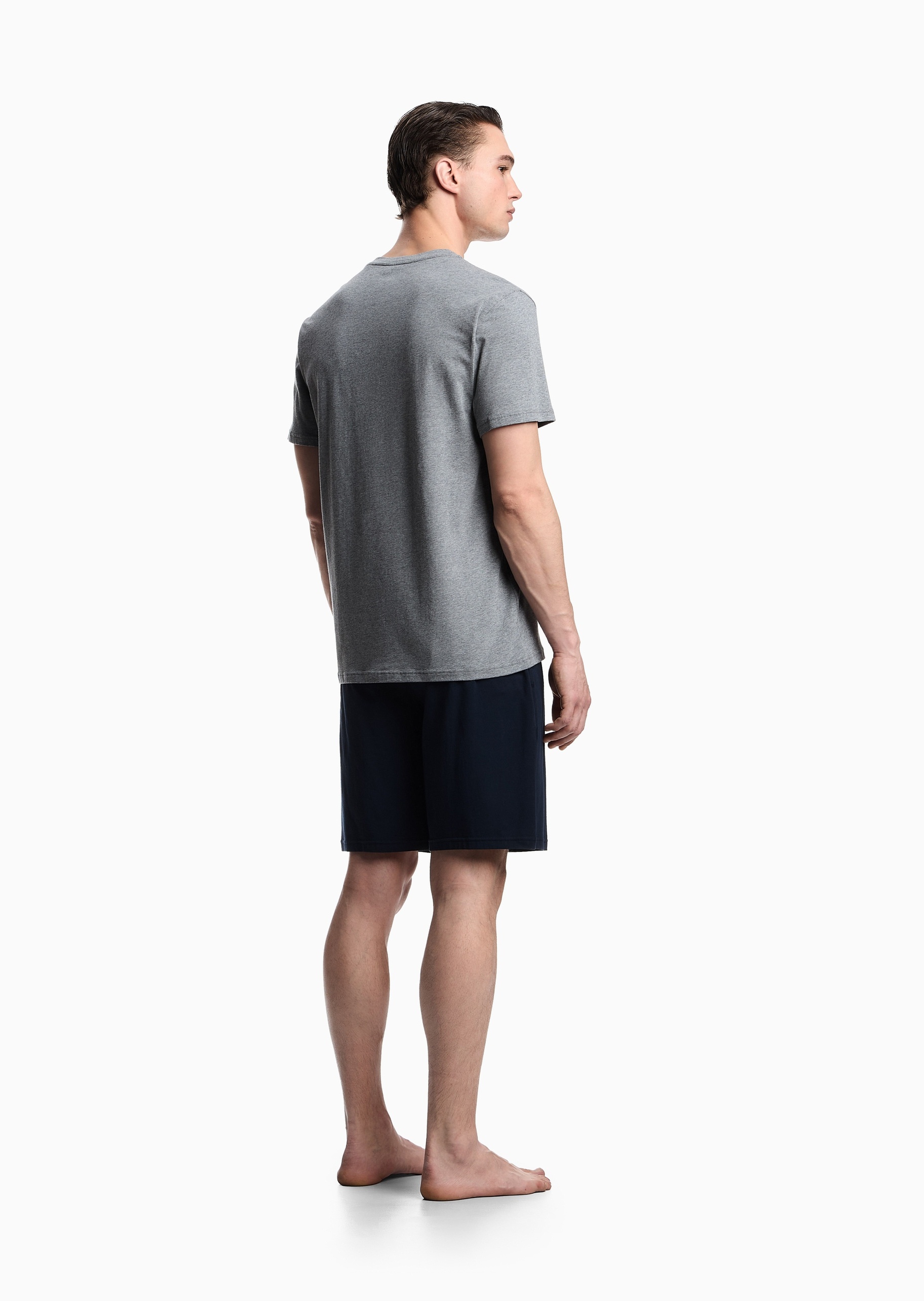Emporio Armani 男士纯棉弹力短袖T恤短裤家居套装