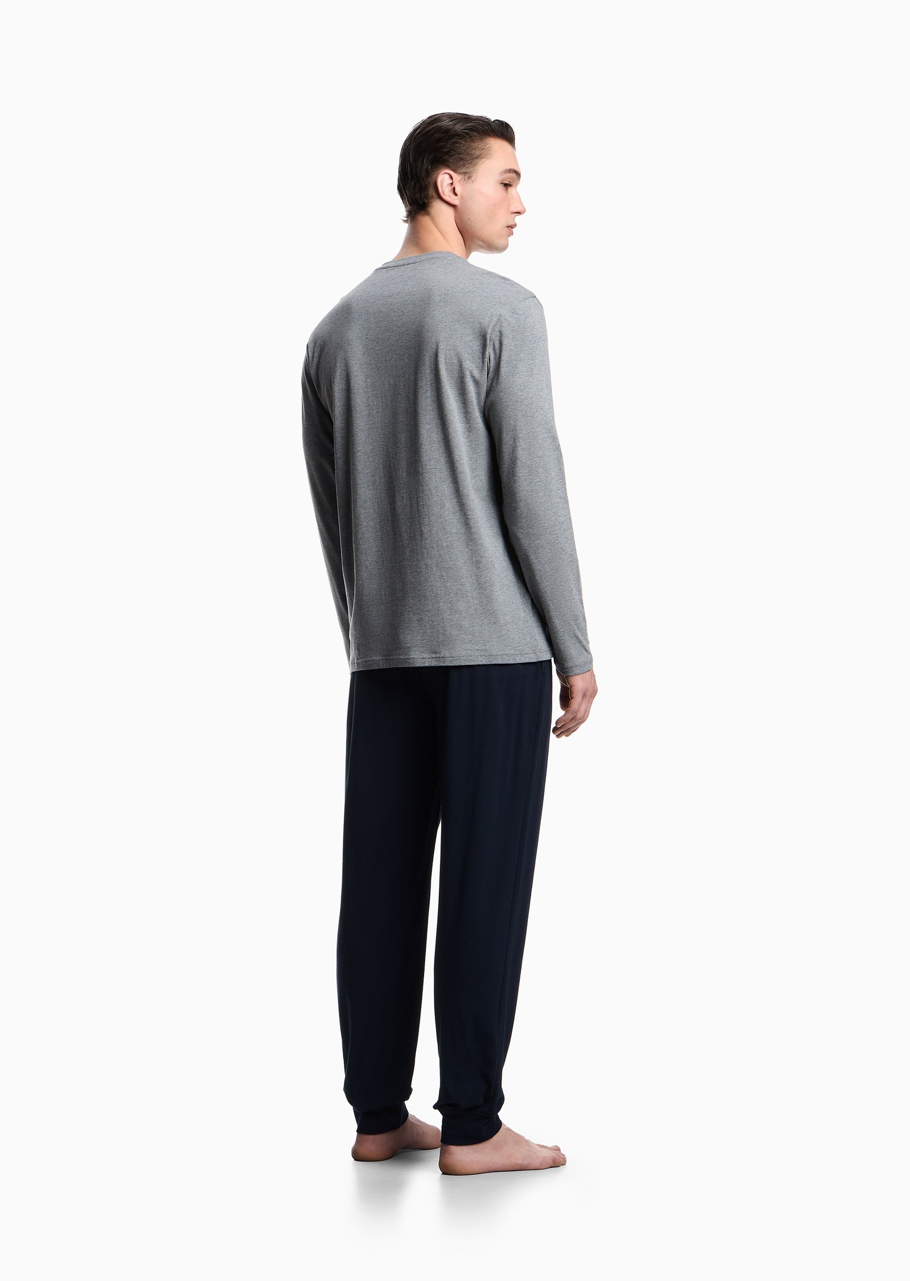 Emporio Armani 男士纯棉弹力长袖T恤长裤家居套装