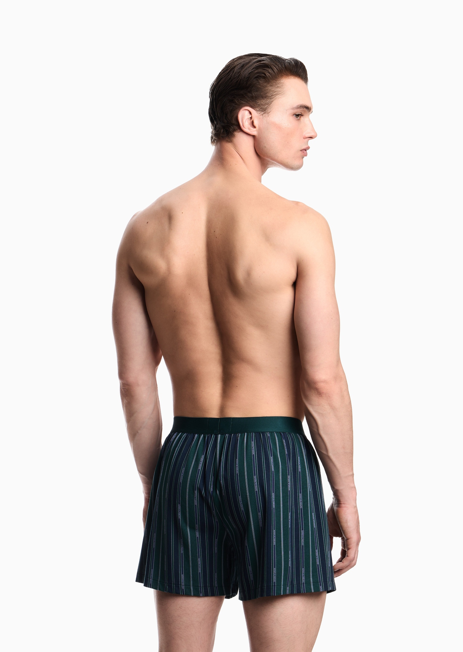 Emporio Armani 男士纯棉弹力平角满印时尚家居内裤
