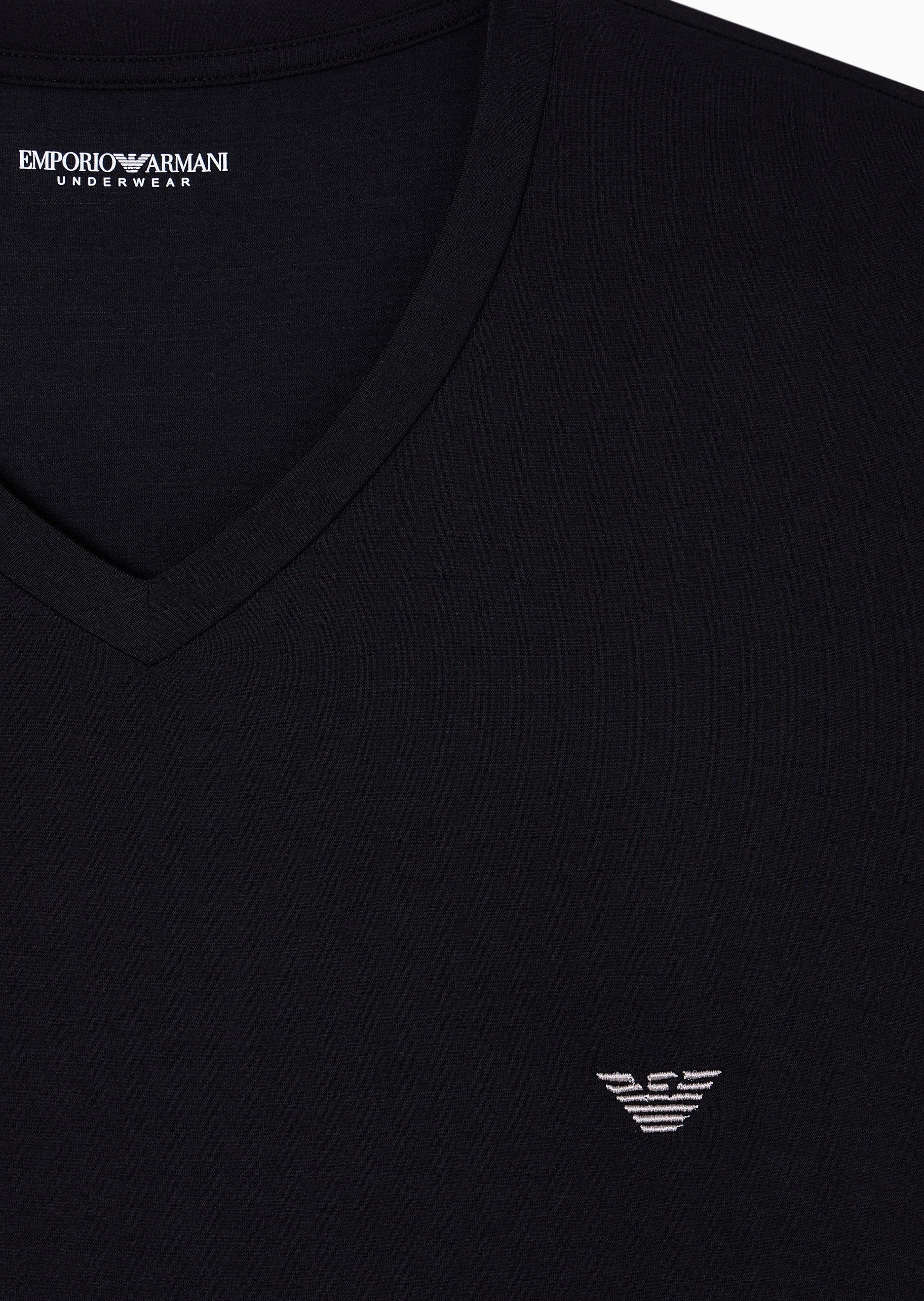 Emporio Armani 男士莫代尔弹力短袖鸡心领家居T恤