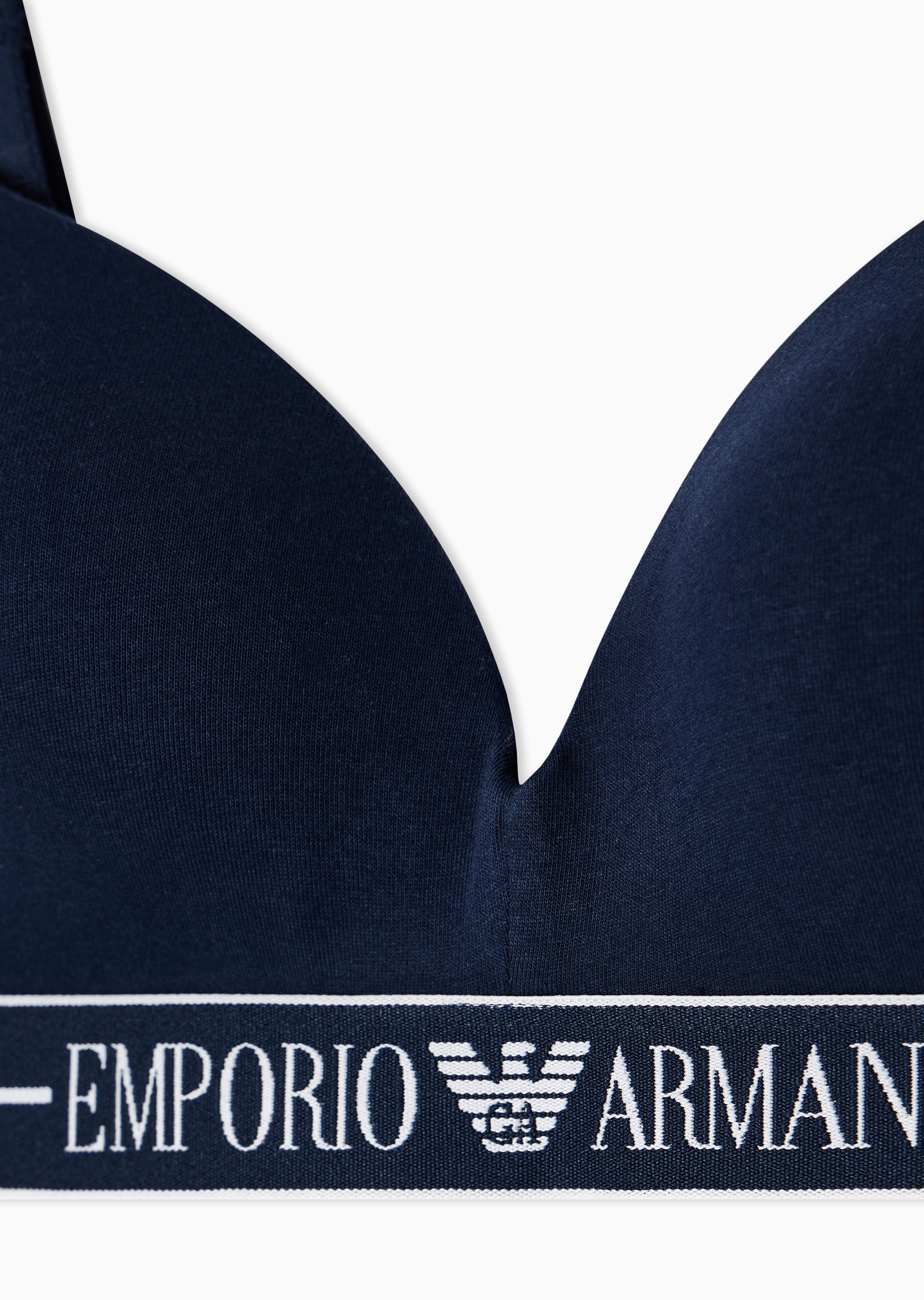 Emporio Armani 女士纯棉弹力可调节肩带纯色文胸