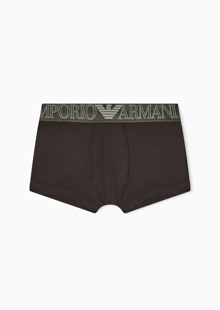 Emporio Armani 男士弹力平角LOGO提花时尚内裤
