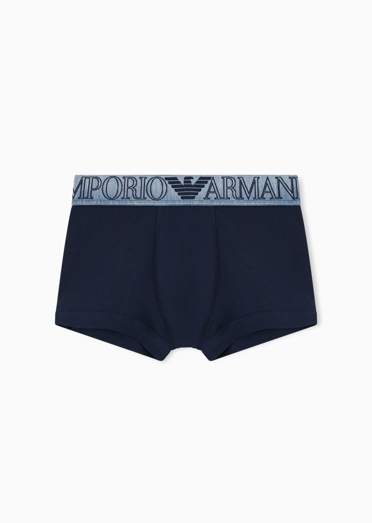 Emporio Armani 男士弹力平角LOGO提花时尚内裤